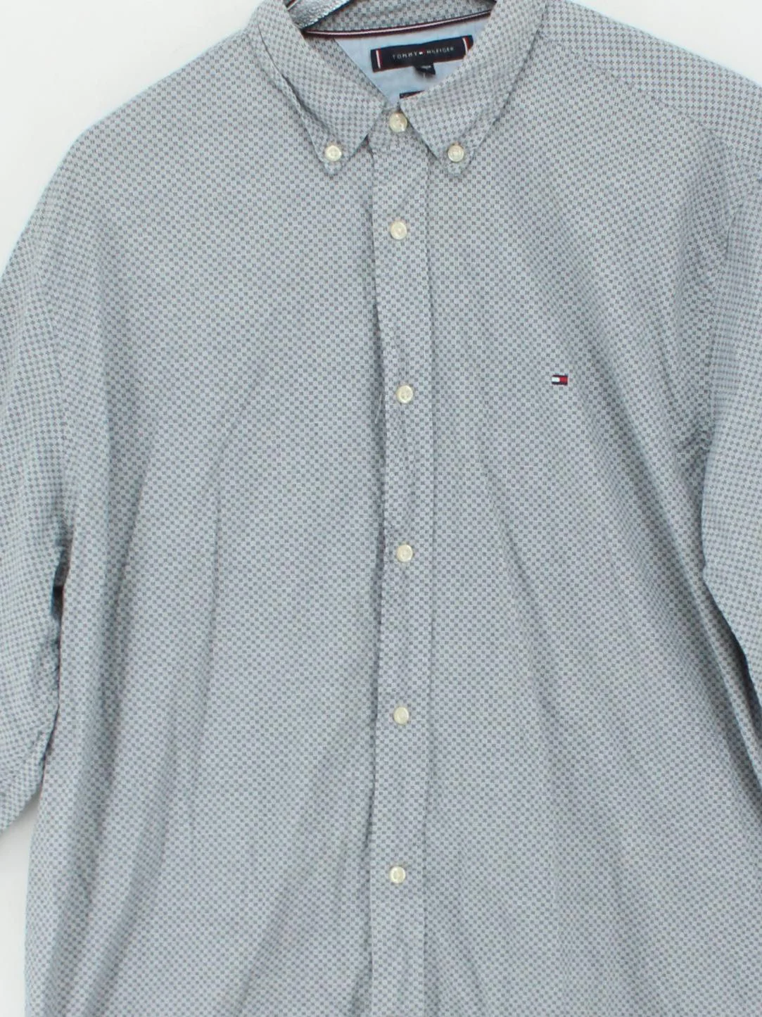 Tommy Hilfiger Men's Shirt XXL Grey Geometric Cotton with Elastane Basic - Image 3