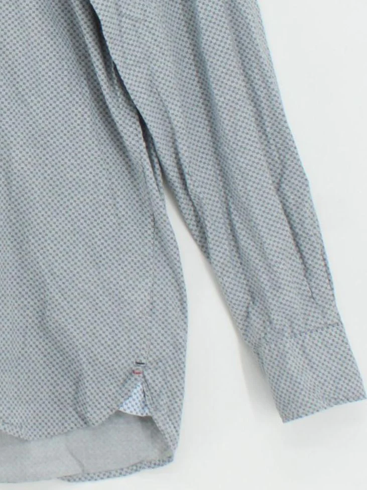 Tommy Hilfiger Men's Shirt XXL Grey Geometric Cotton with Elastane Basic - Image 4