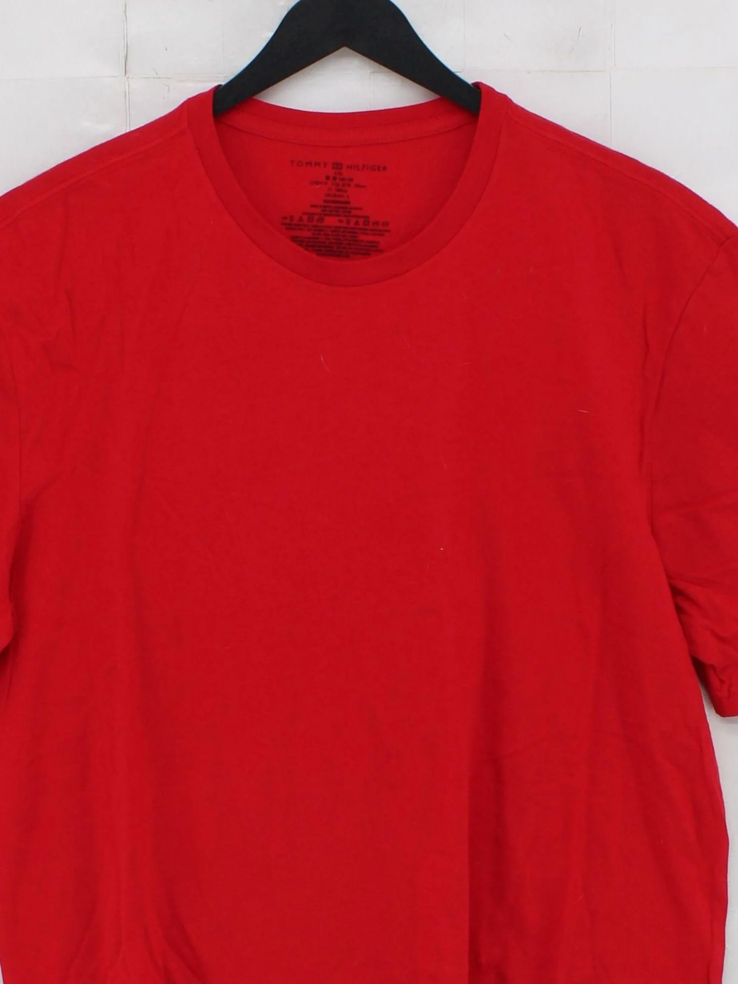 Tommy Hilfiger Men's T-Shirt L Red 100% Cotton Basic - Image 3