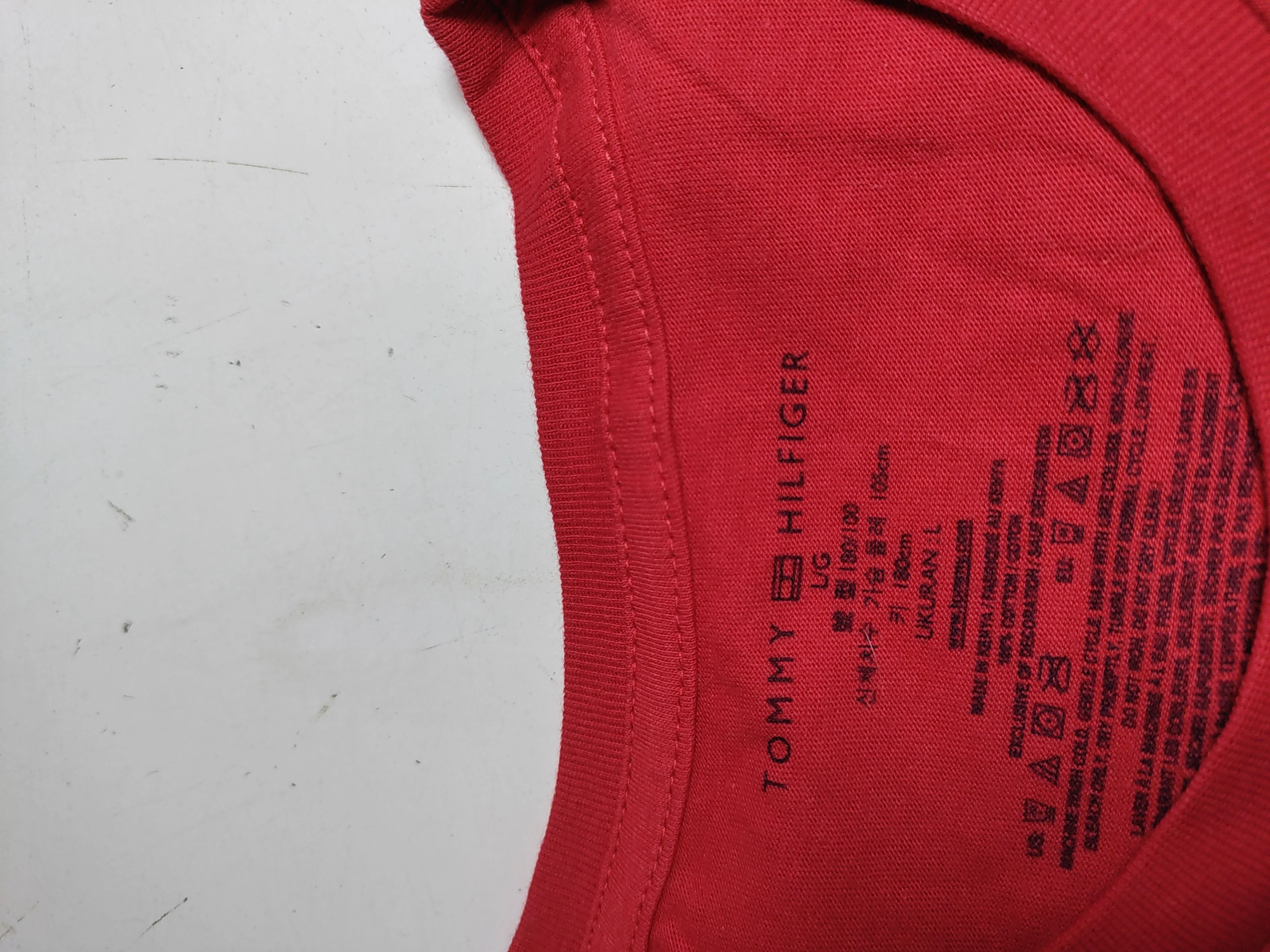Tommy Hilfiger Men's T-Shirt L Red 100% Cotton Basic - Image 5