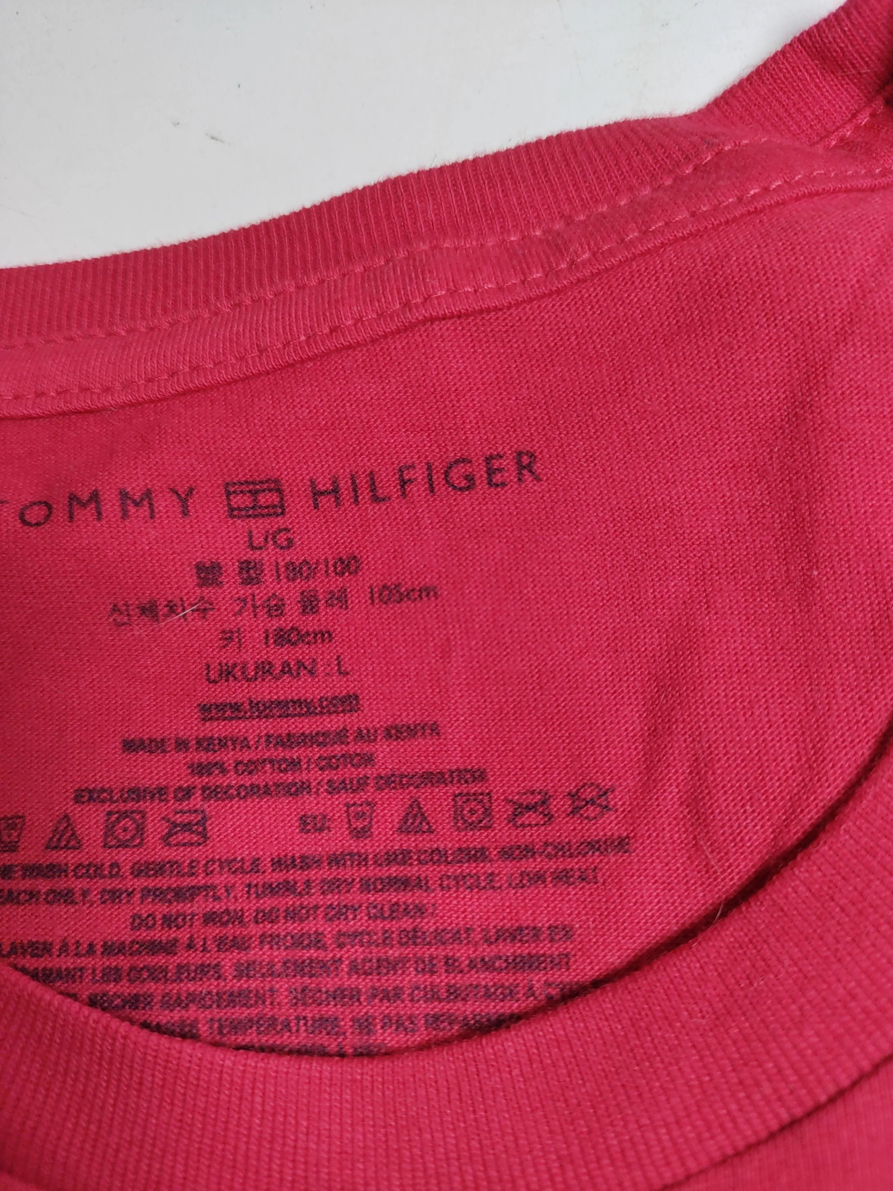 Tommy Hilfiger Men's T-Shirt L Red 100% Cotton Basic - Image 6
