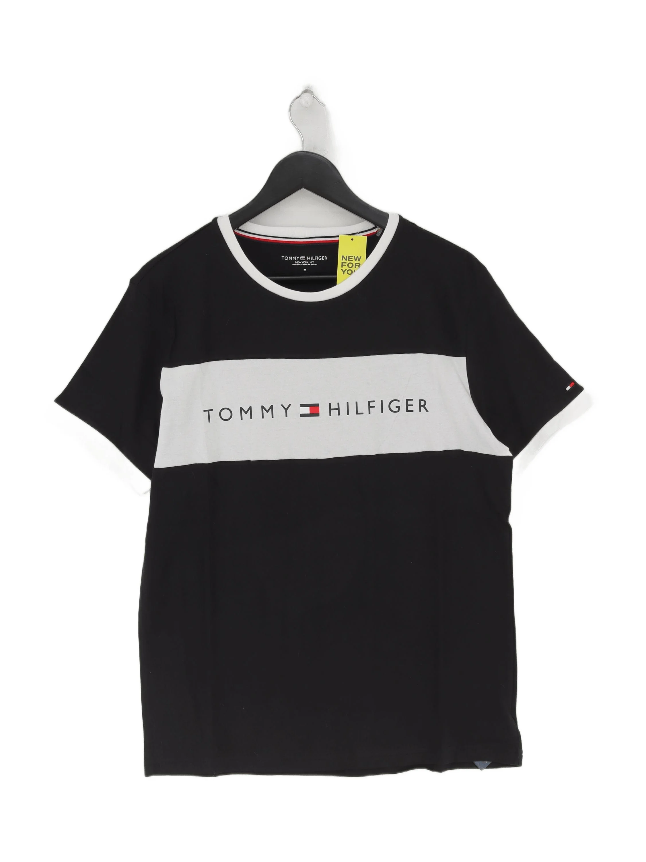 Tommy Hilfiger Men's T-Shirt M Black 100% Cotton Basic New with tags