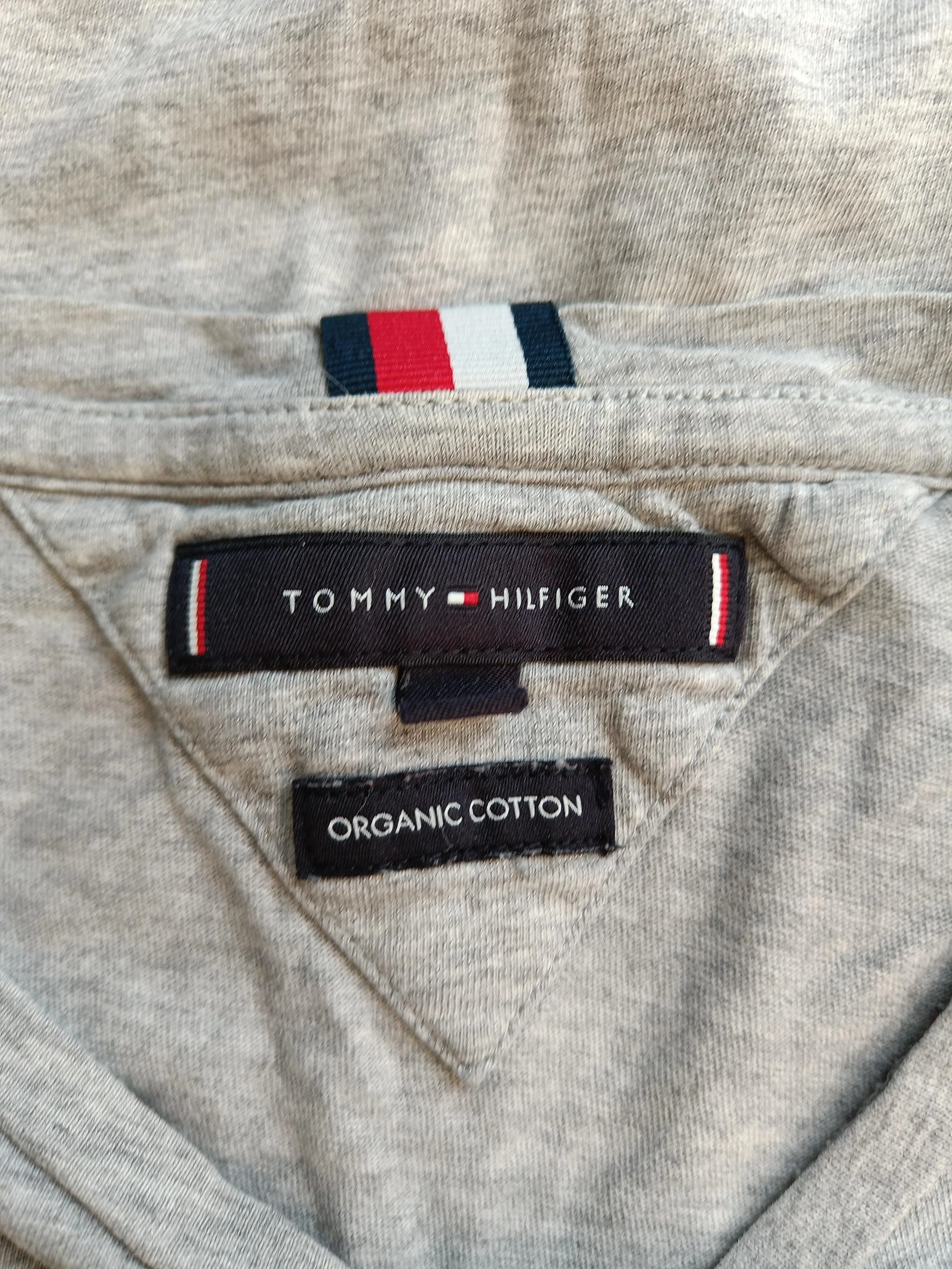 Tommy Hilfiger Men's T-Shirt M Grey Striped 100% Cotton Basic - Image 5