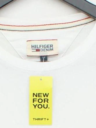 Tommy Hilfiger Men's T-Shirt M White 100% Cotton Basic - Image 3