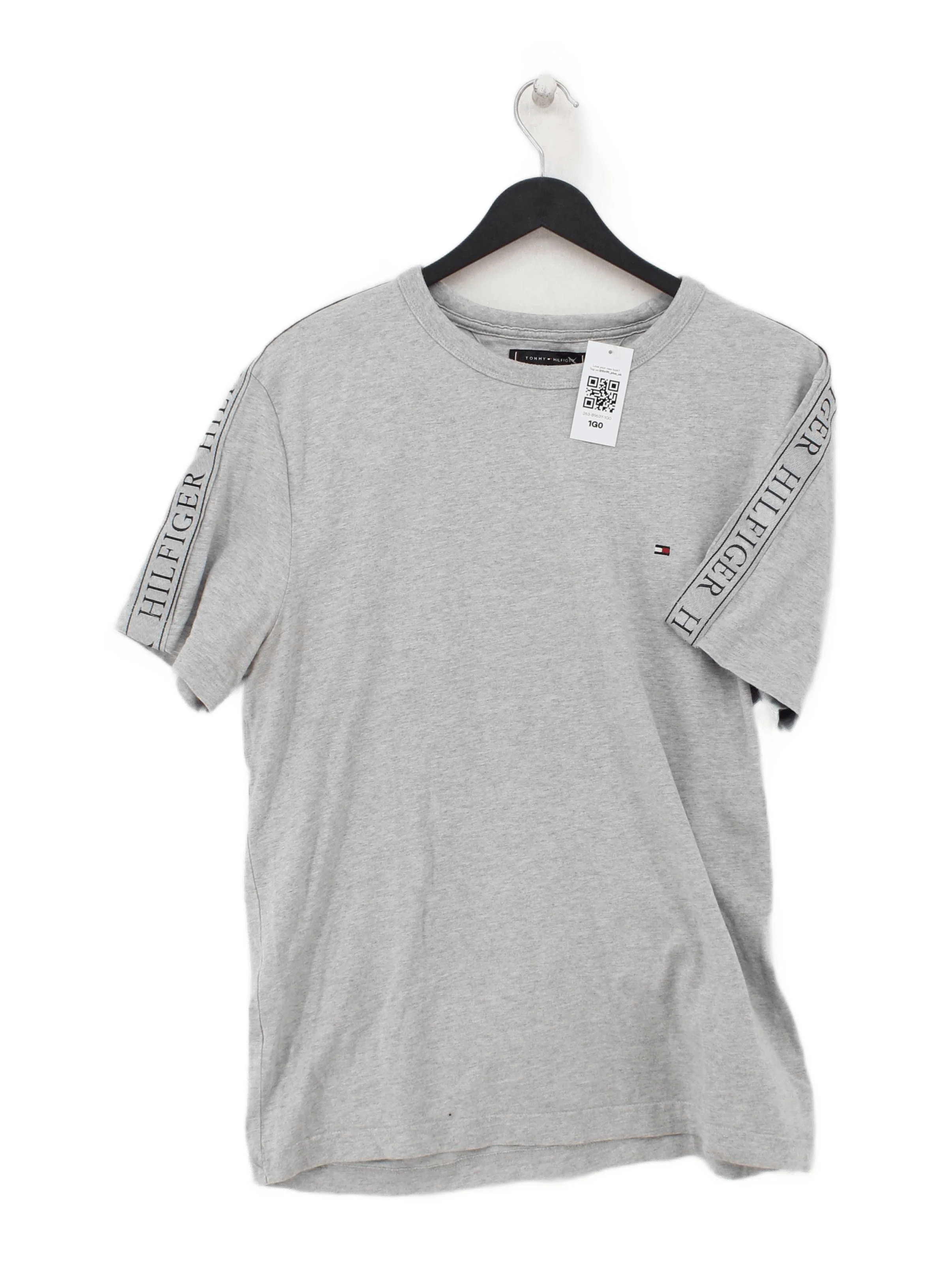 Tommy Hilfiger Men's T-Shirt XL Grey Graphic 100% Cotton Basic