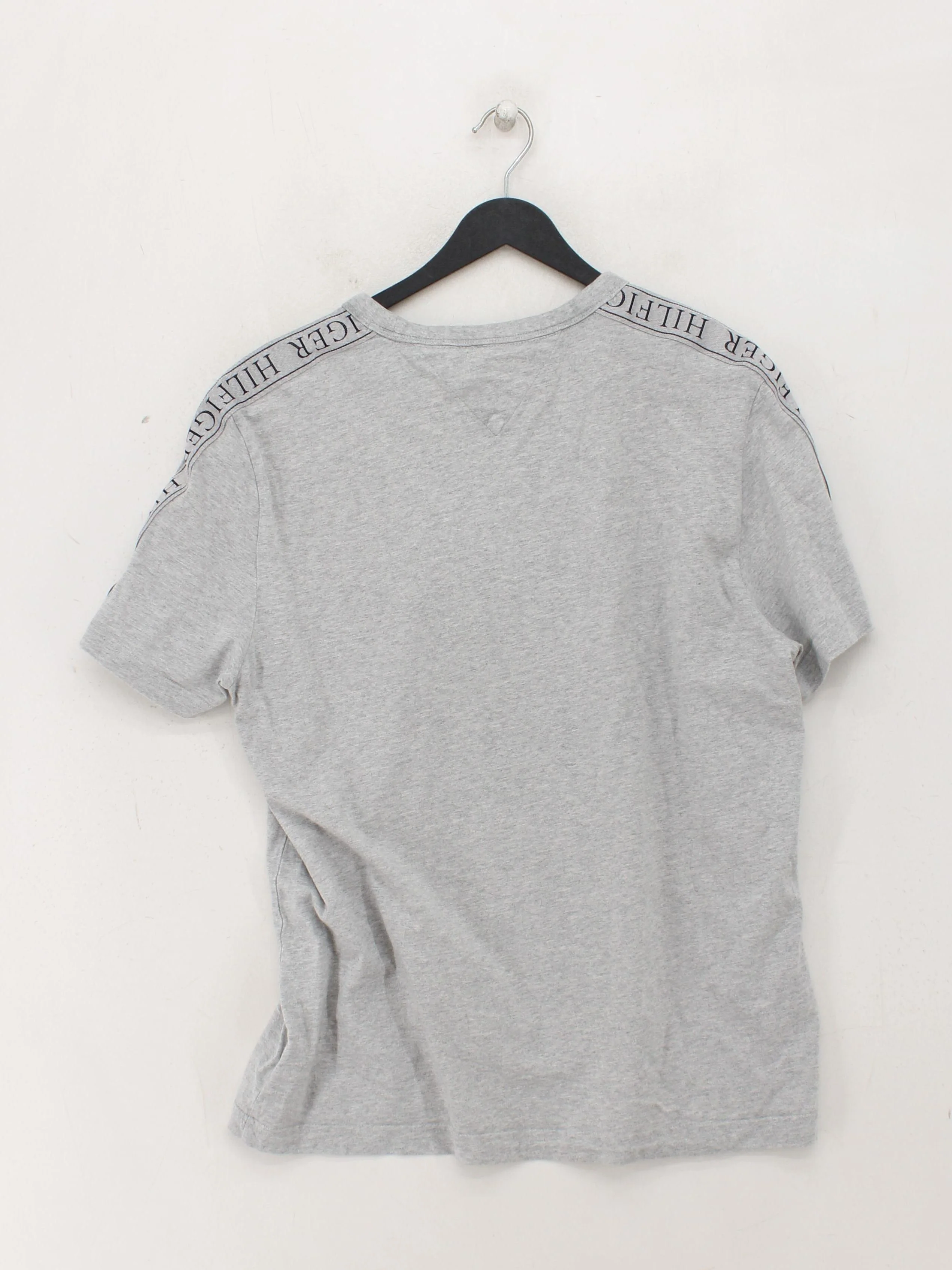 Tommy Hilfiger Men's T-Shirt XL Grey Graphic 100% Cotton Basic - Image 2