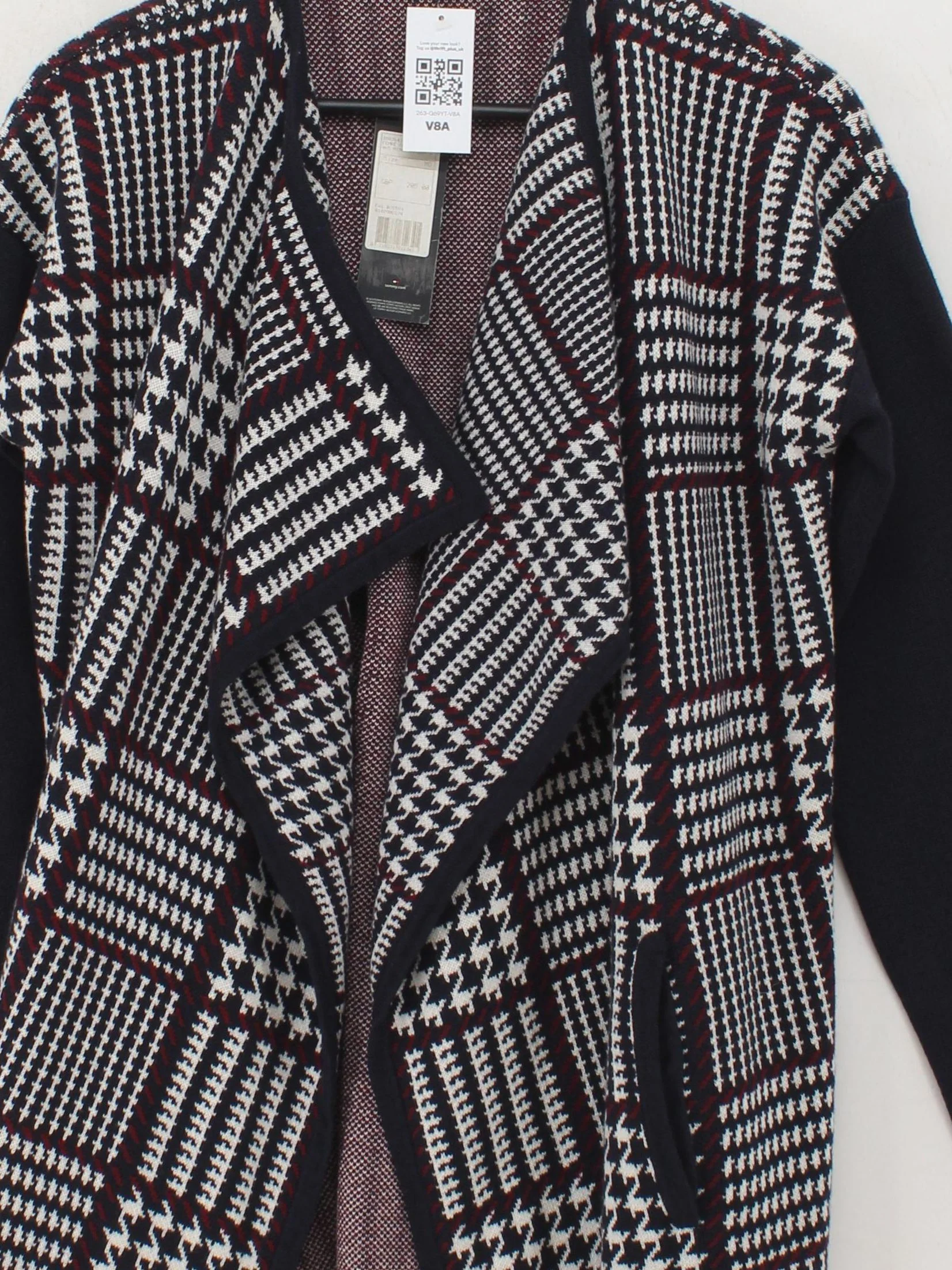 Tommy Hilfiger Women's Cardigan M Blue Wool with Cotton Cardigan New with tags - Image 3