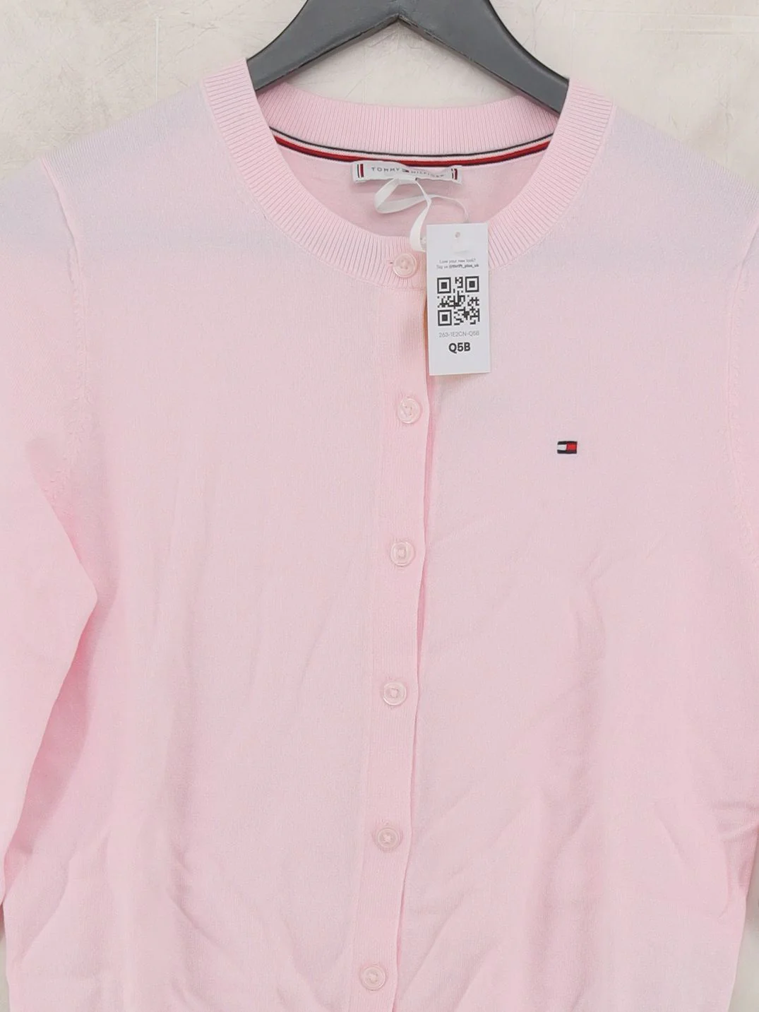 Tommy Hilfiger Women's Cardigan XS Pink Cotton with Polyamide Cardigan - Image 3