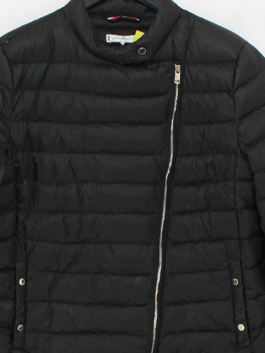 Tommy Hilfiger Women's Coat M Black Polyamide with Animal Fur Quilted - Image 3