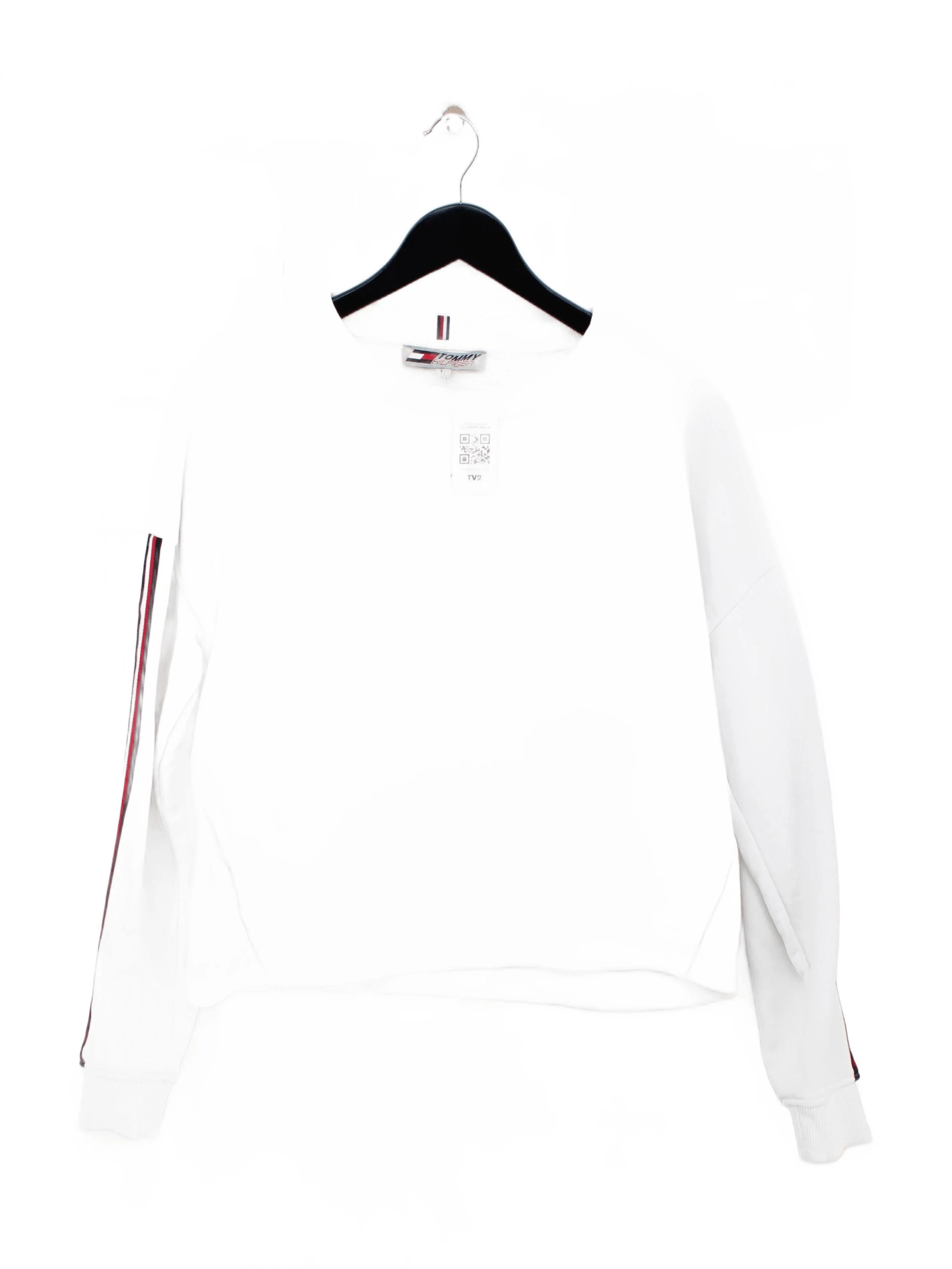Tommy Hilfiger Women's Hoodie L White Cotton with Polyester Pullover