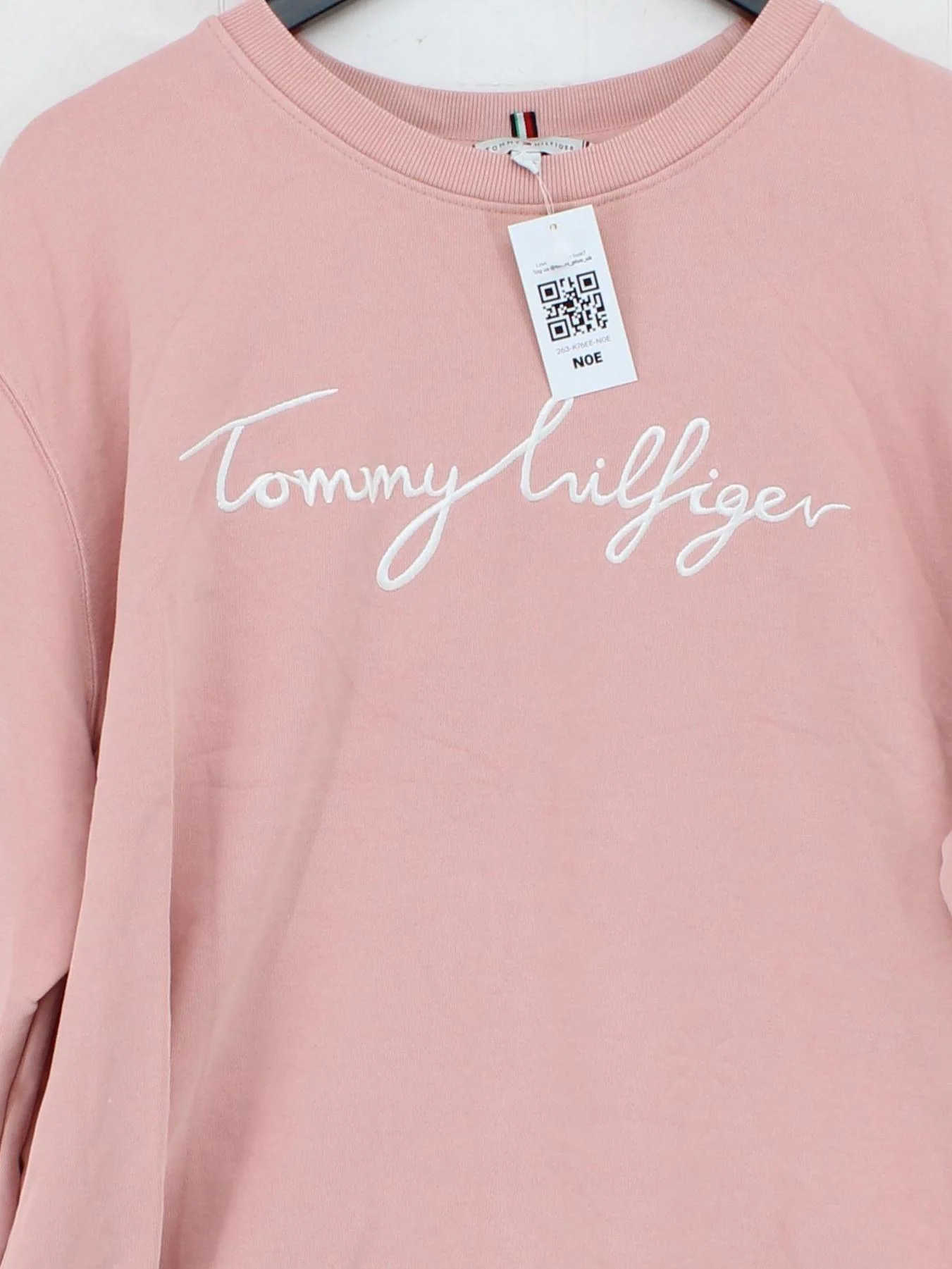 Tommy Hilfiger Women's Hoodie UK 20 Pink Graphic 100% Cotton Pullover - Image 3