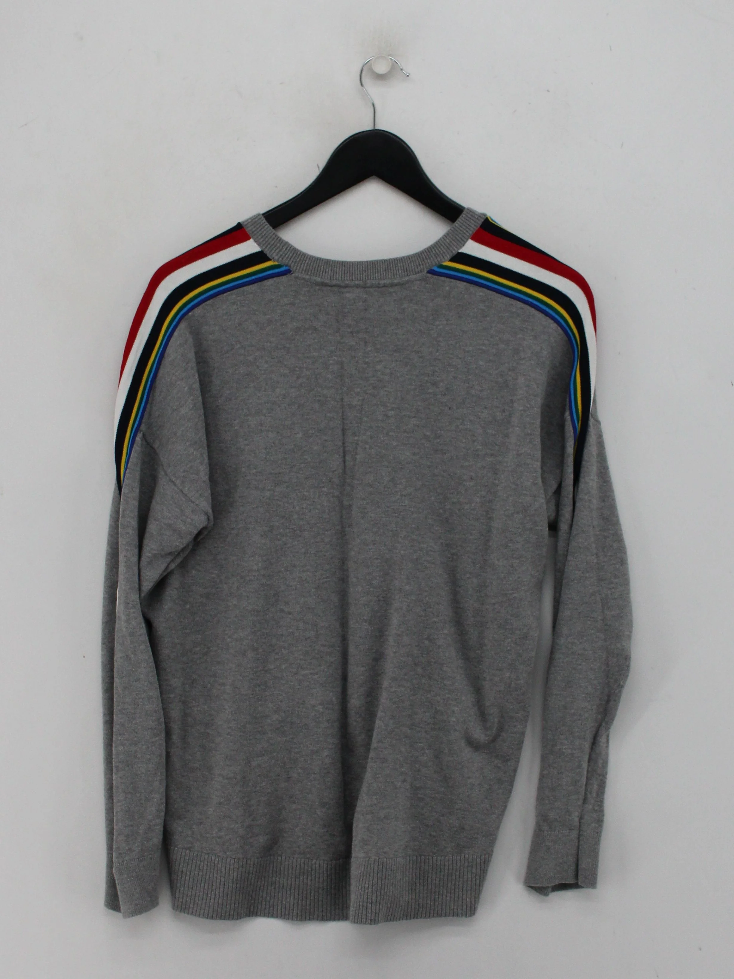 Tommy Hilfiger Women's Jumper L Grey Graphic 100% Other Crew Neck Pullover - Image 2
