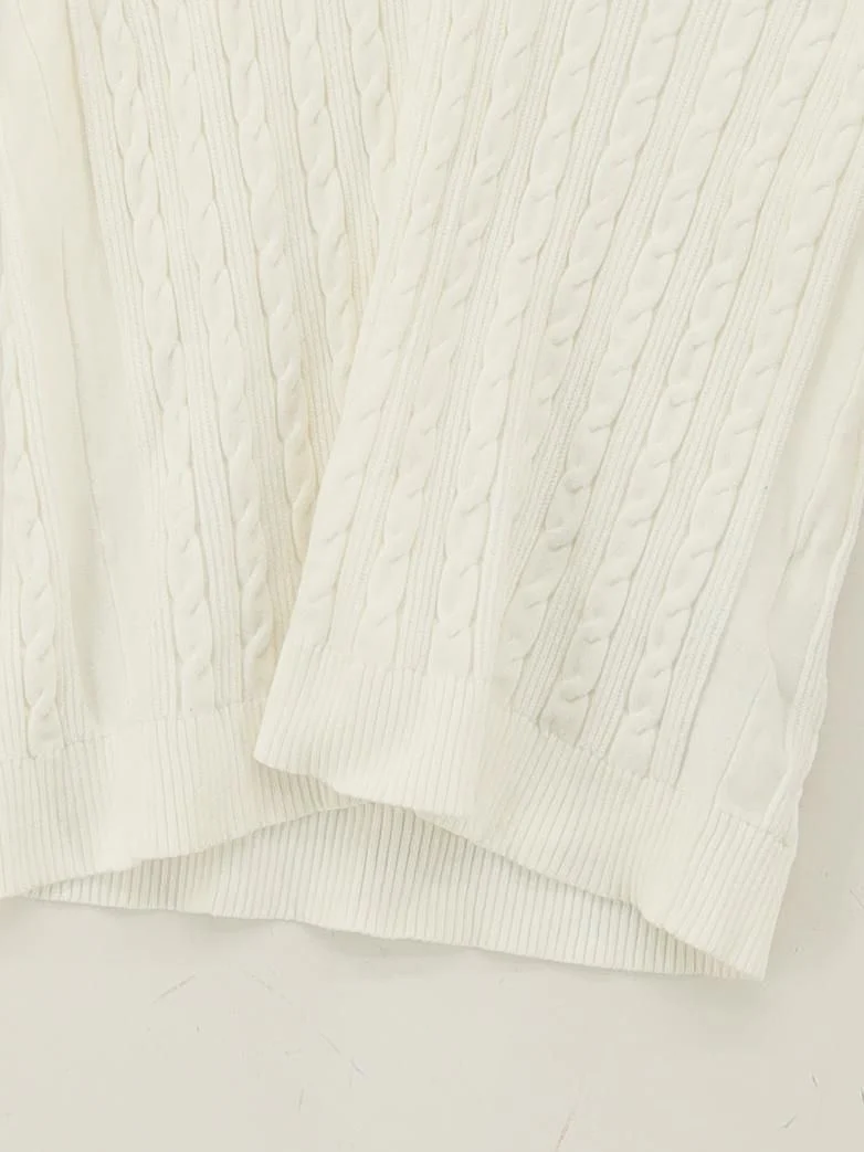 Tommy Hilfiger Women's Jumper S Cream 100% Cotton V-Neck Pullover - Image 4
