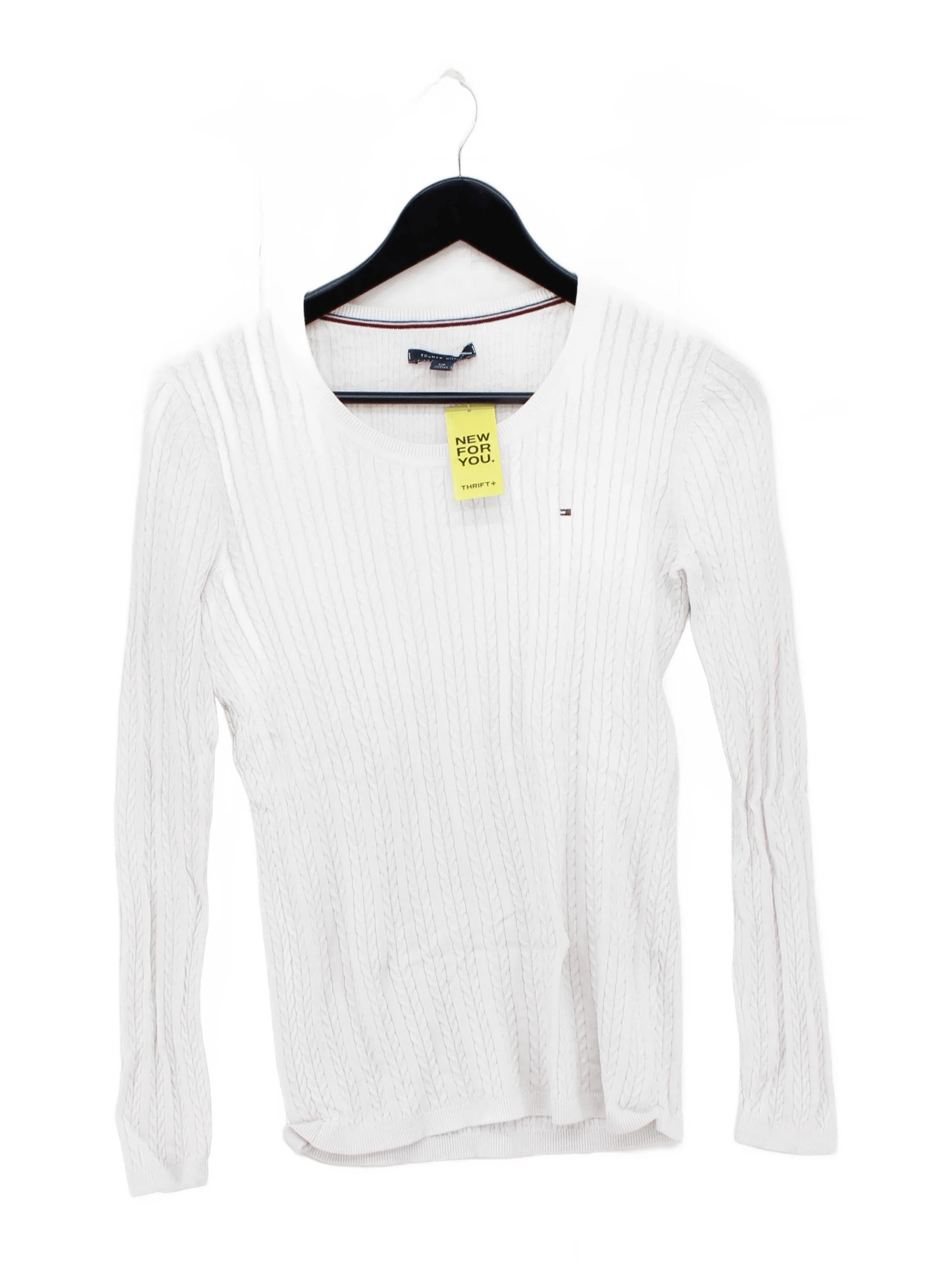 Tommy Hilfiger Women's Jumper S White 100% Other Crew Neck Pullover