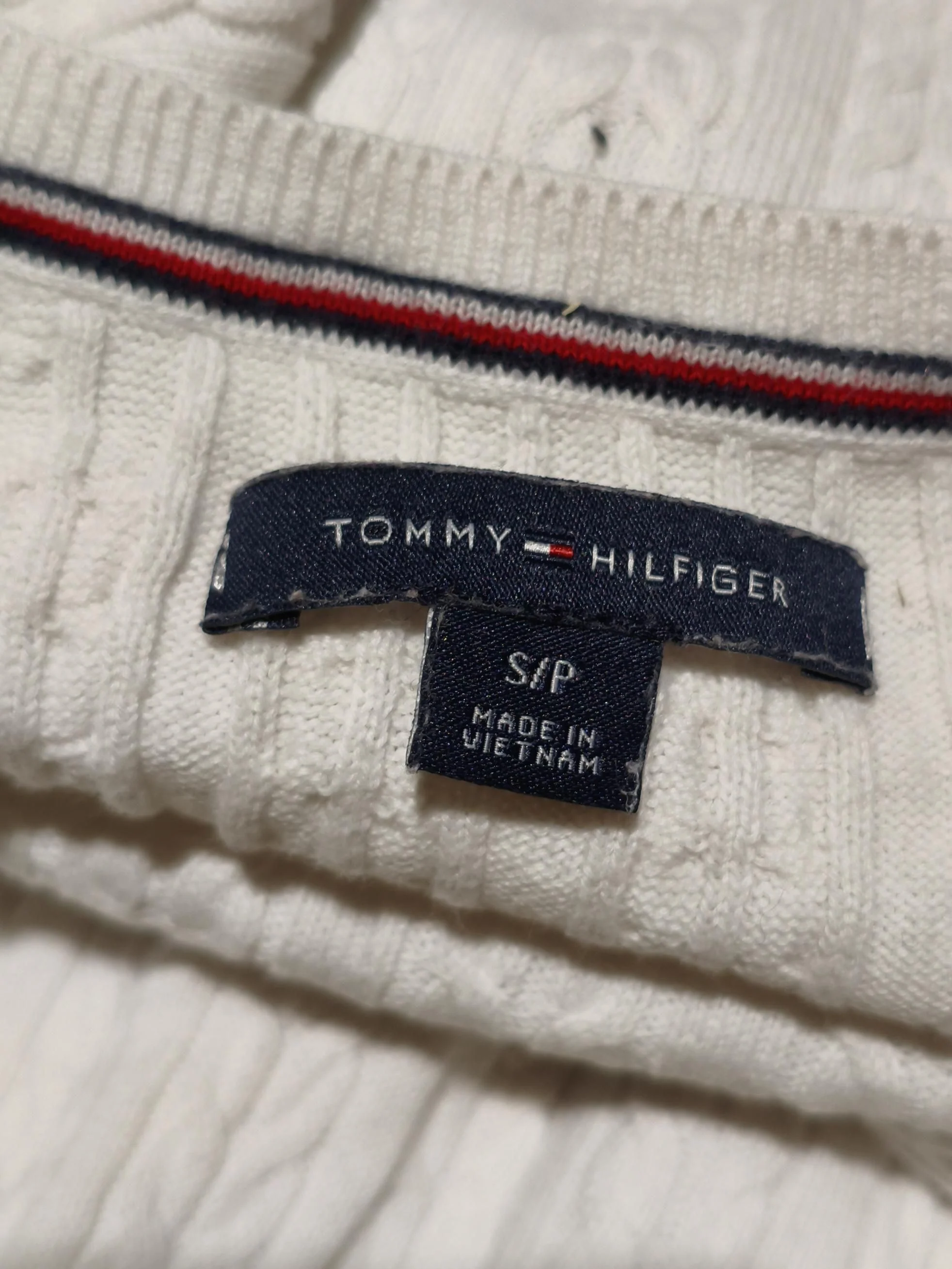 Tommy Hilfiger Women's Jumper S White 100% Other Crew Neck Pullover - Image 5