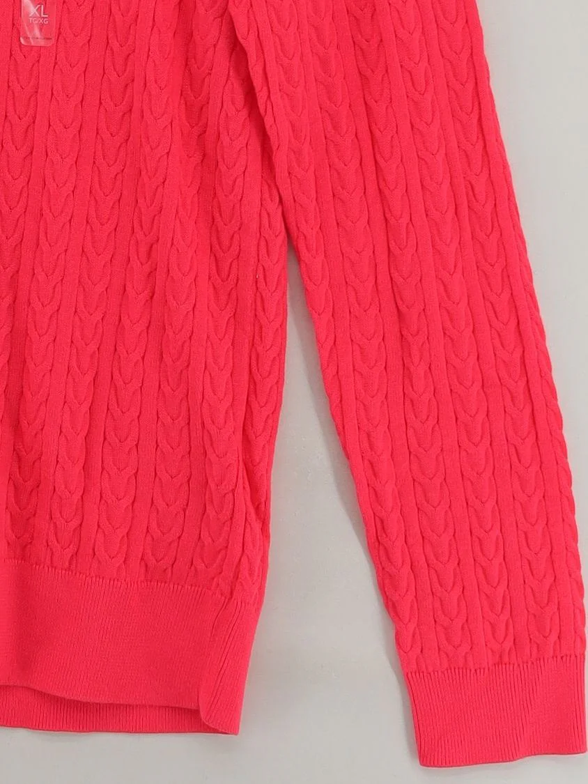 Tommy Hilfiger Women's Jumper XL Pink 100% Cotton Round Neck Pullover - Image 4