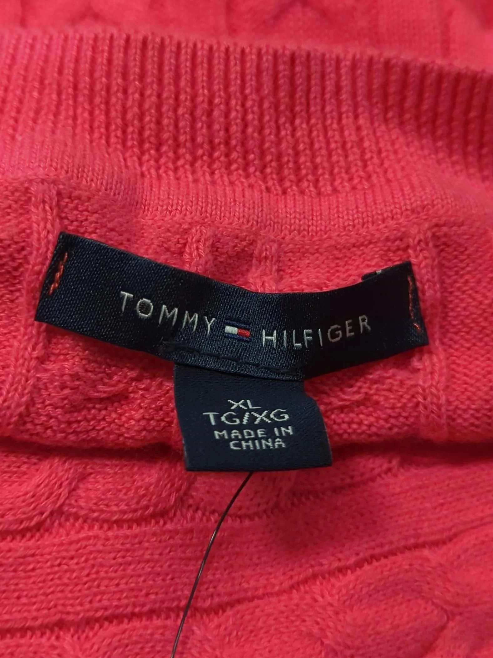 Tommy Hilfiger Women's Jumper XL Pink 100% Cotton Round Neck Pullover - Image 5