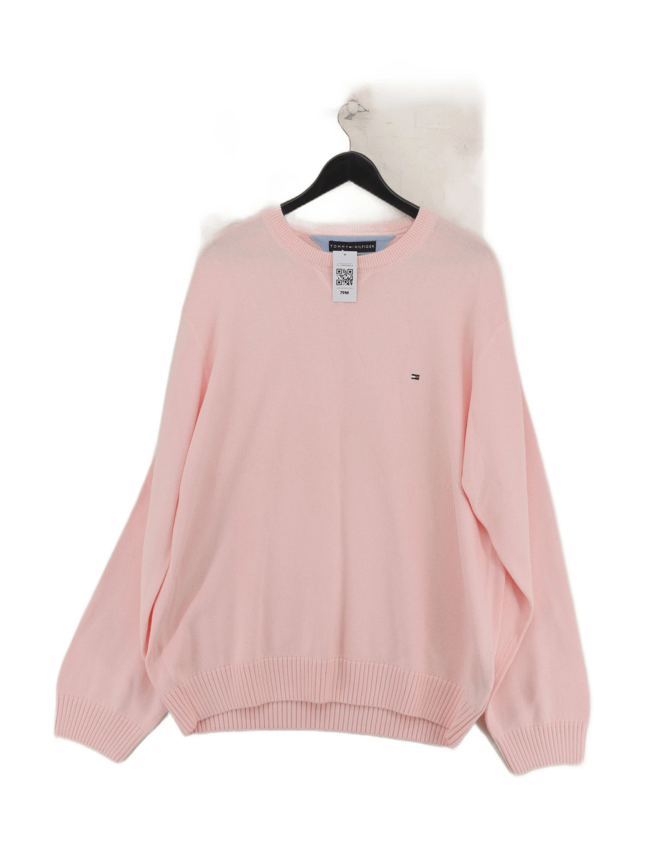 Tommy Hilfiger Women's Jumper XXL Pink 100% Cotton Crew Neck Pullover