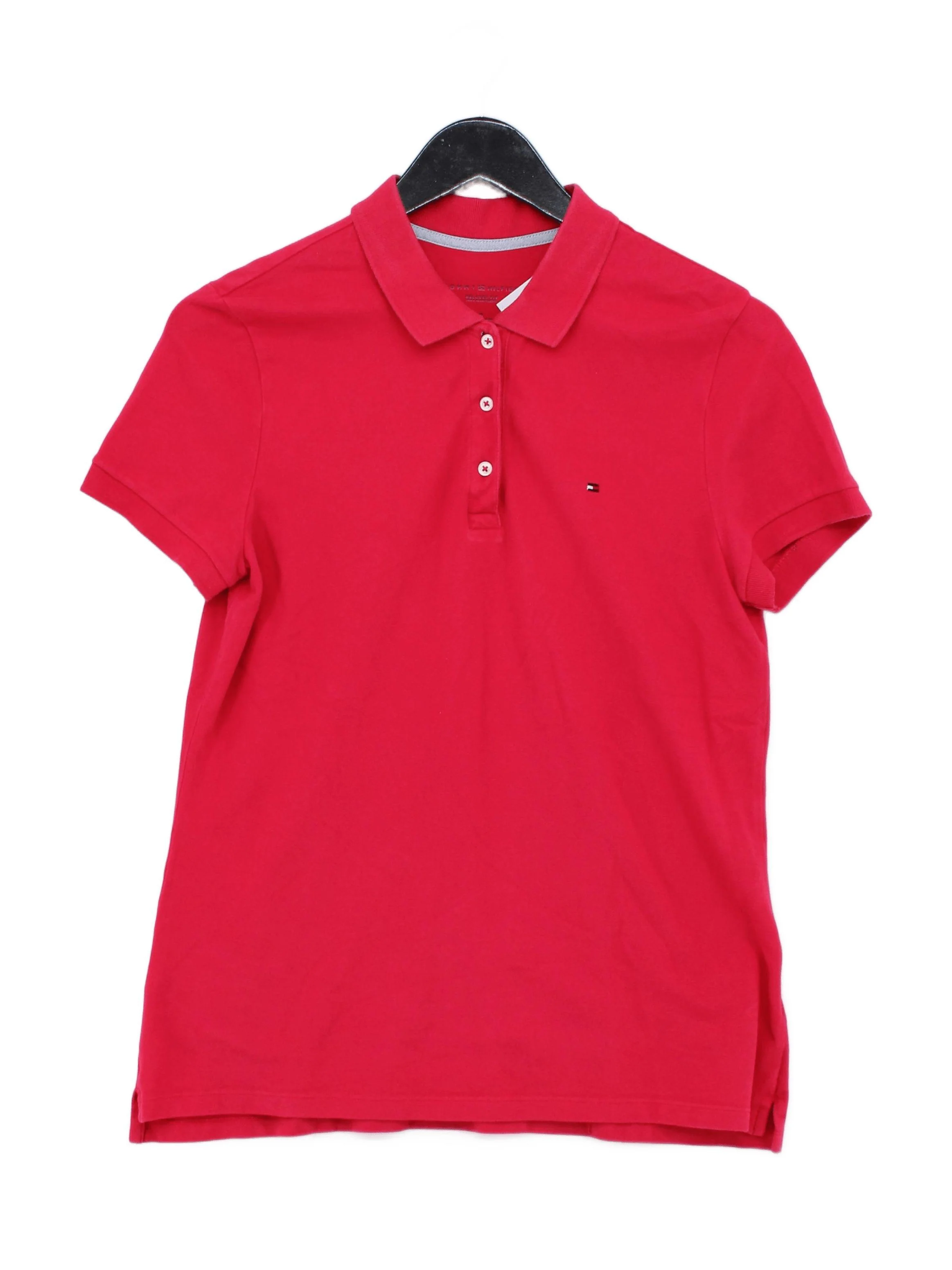 Tommy Hilfiger Women's Polo M Red Cotton with Elastane Basic