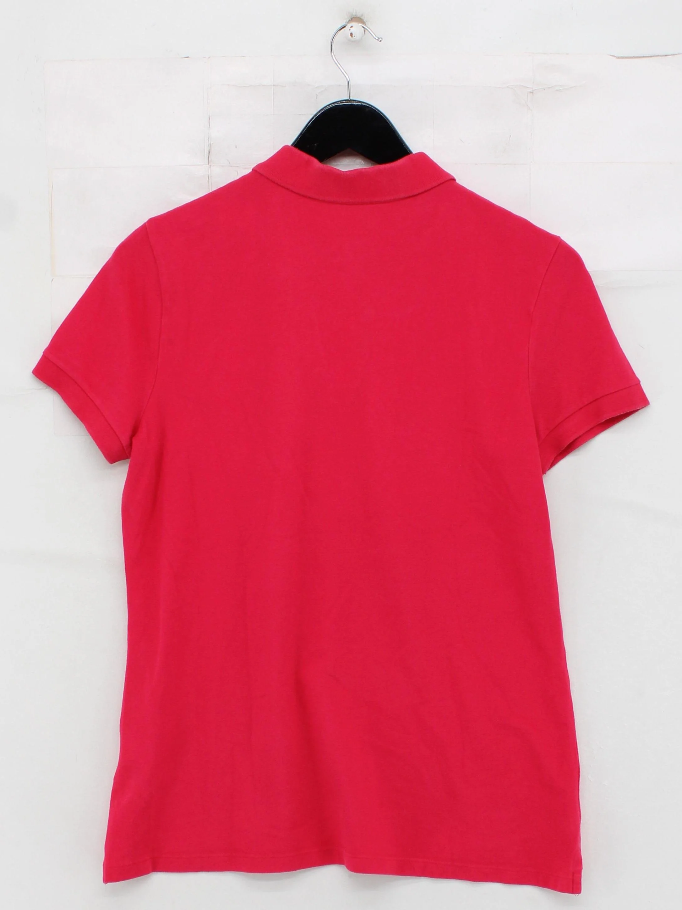 Tommy Hilfiger Women's Polo M Red Cotton with Elastane Basic - Image 2