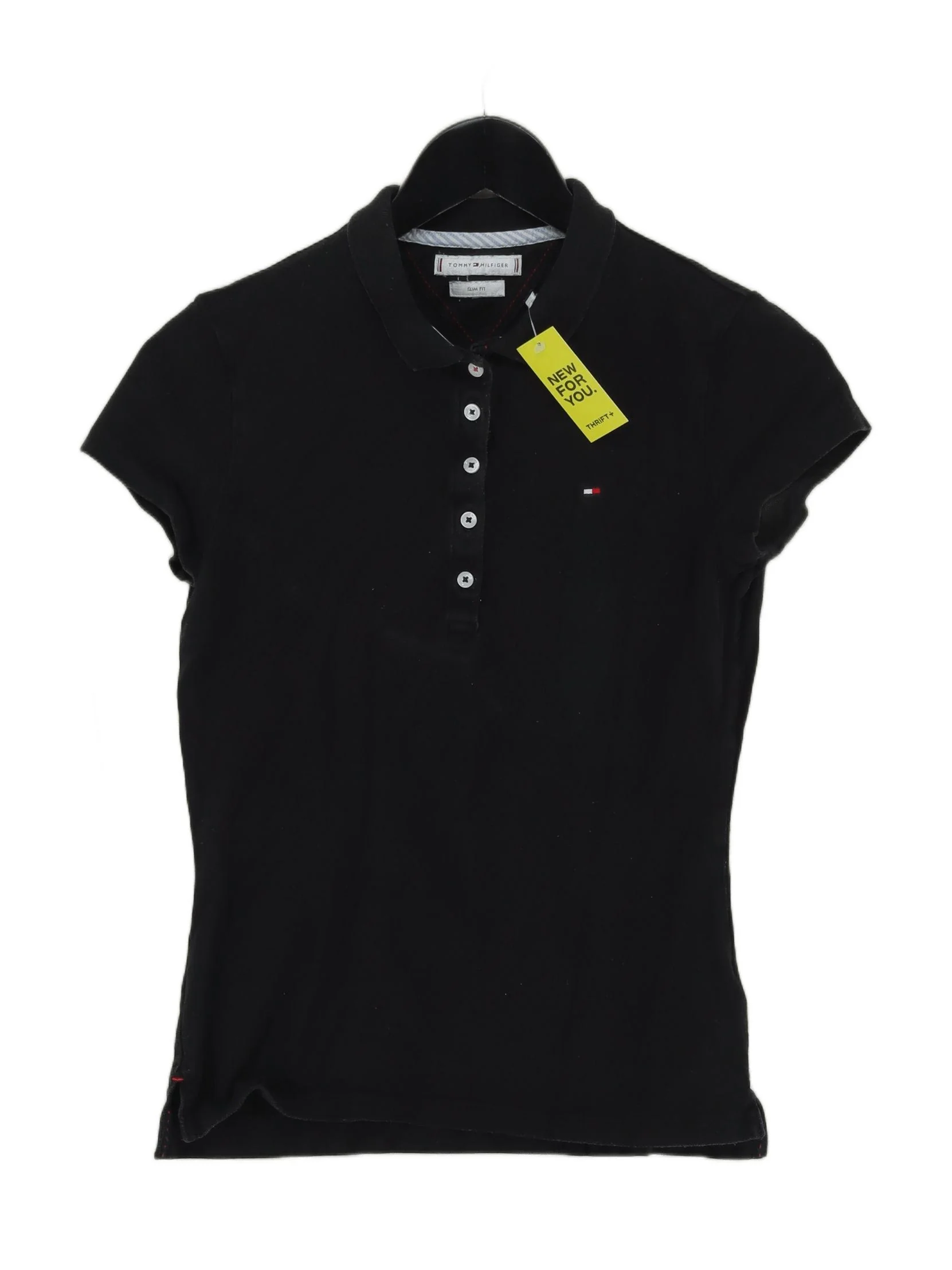 Tommy Hilfiger Women's Polo S Black Cotton with Elastane Basic