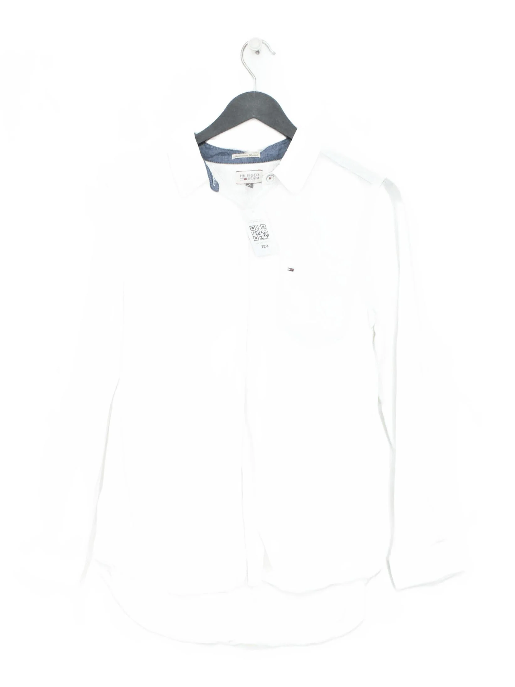 Tommy Hilfiger Women's Shirt S White Viscose with Cotton Basic