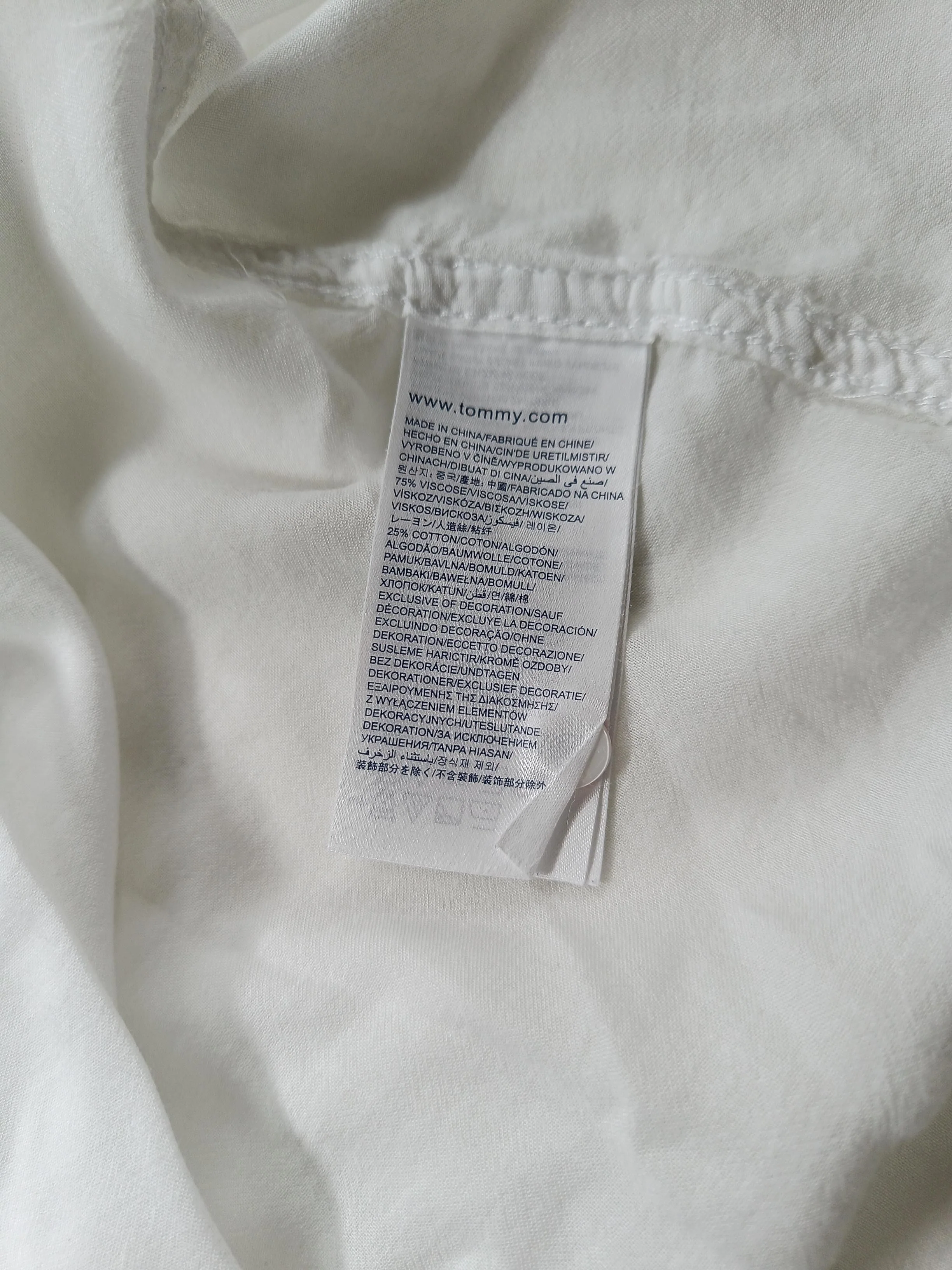 Tommy Hilfiger Women's Shirt S White Viscose with Cotton Basic - Image 6
