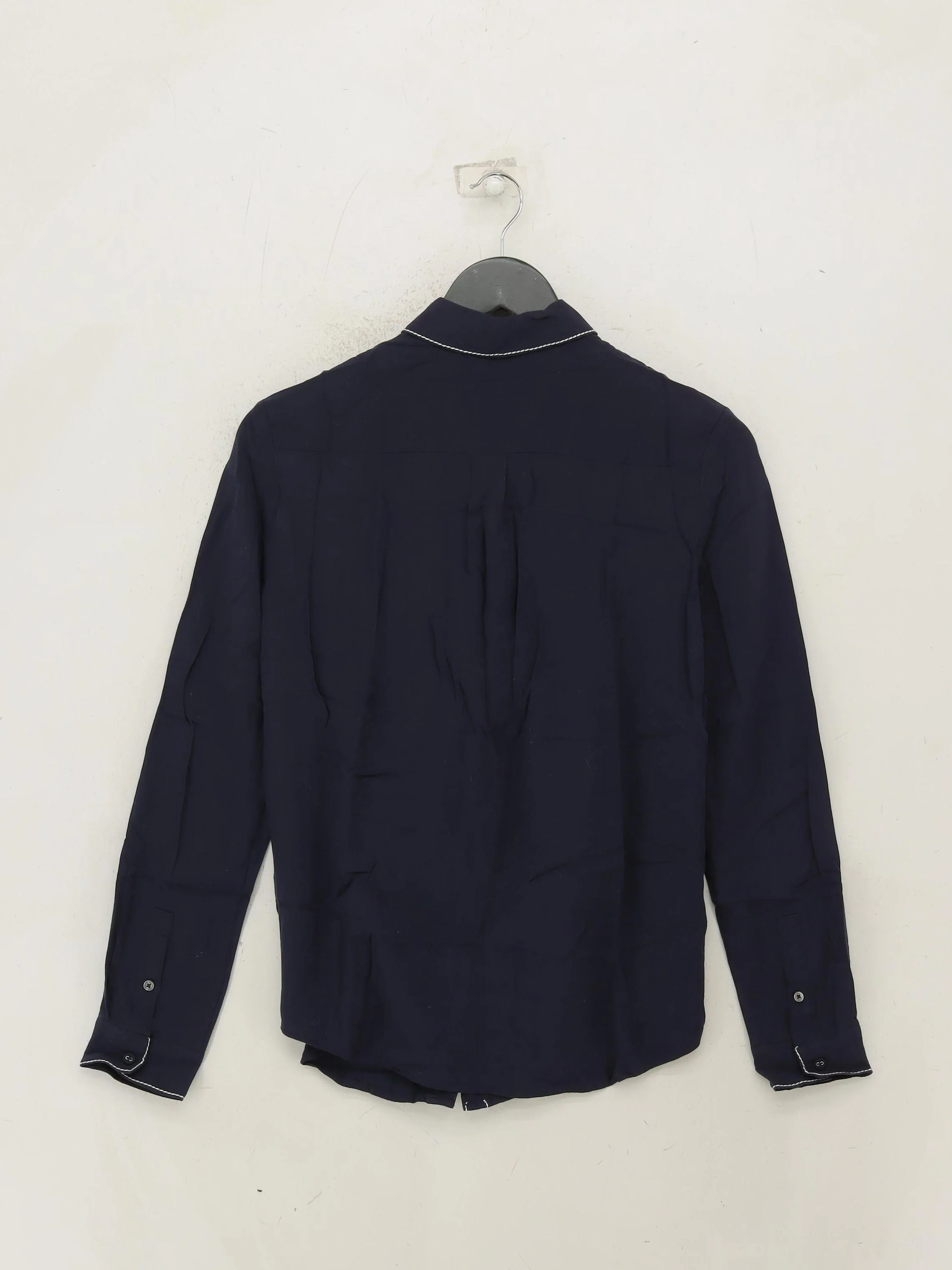 Tommy Hilfiger Women's Shirt UK 8 Blue 100% Cotton Long Sleeve Collared Basic - Image 2