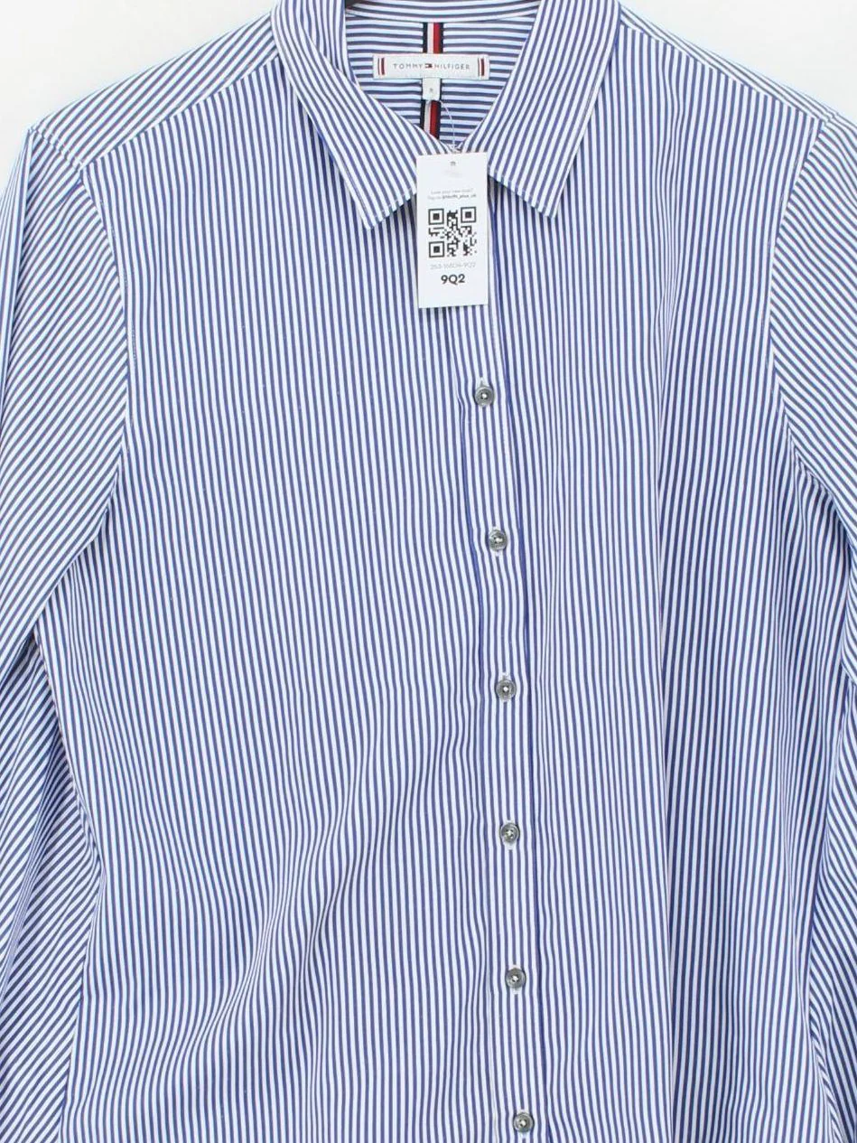 Tommy Hilfiger Women's Shirt UK 8 Blue 100% Polyester Basic - Image 3