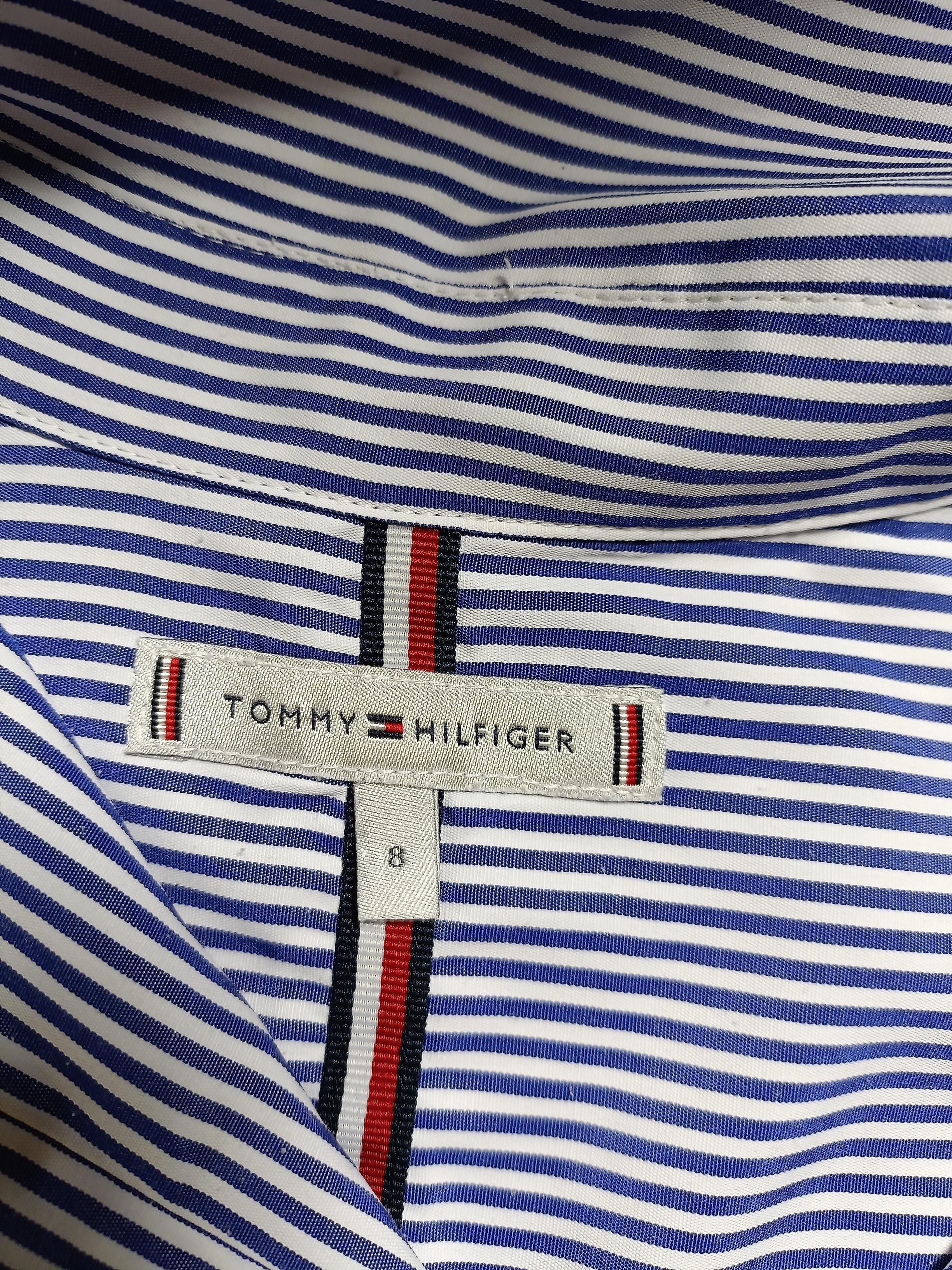 Tommy Hilfiger Women's Shirt UK 8 Blue 100% Polyester Basic - Image 5