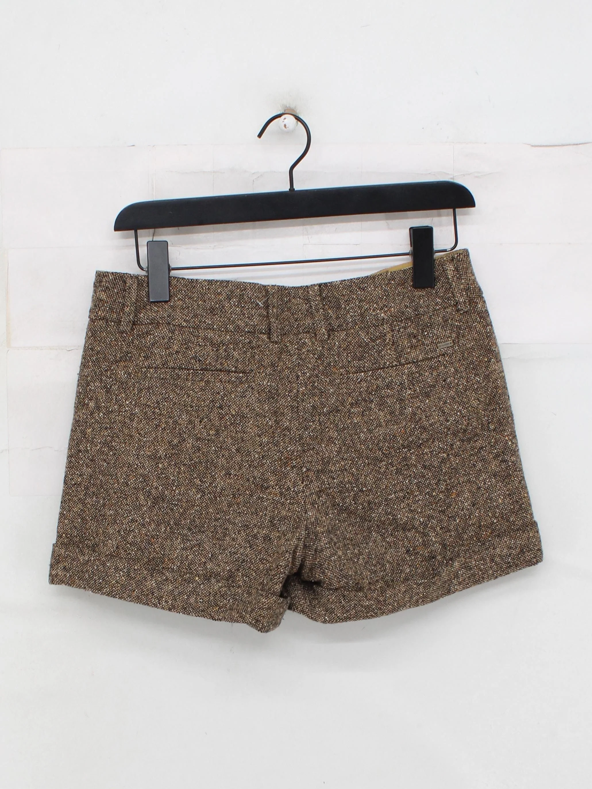 Tommy Hilfiger Women's Shorts UK 10 Brown Wool with Nylon, Silk Cut-Off - Image 2