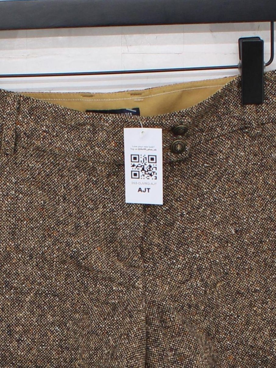 Tommy Hilfiger Women's Shorts UK 10 Brown Wool with Nylon, Silk Cut-Off - Image 3