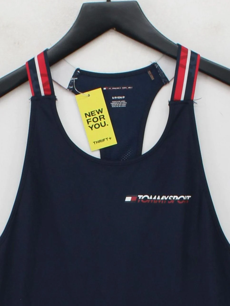 Tommy Hilfiger Women's T-Shirt L Blue 100% Polyester Sleeveless Basic - Image 3