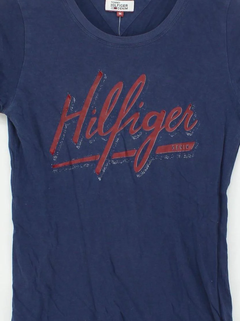 Tommy Hilfiger Women's T-Shirt M Blue 100% Cotton Basic - Image 3