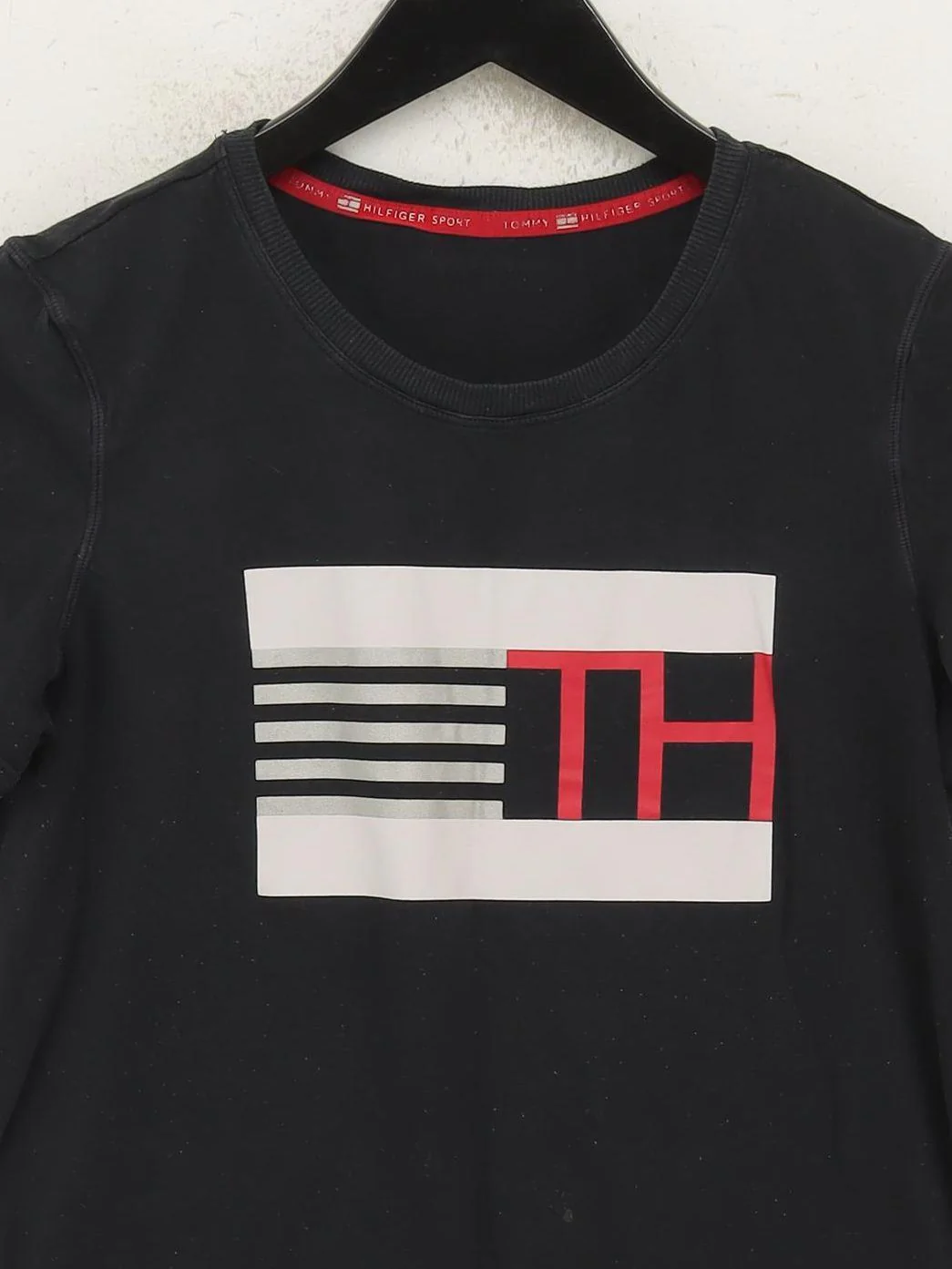 Tommy Hilfiger Women's T-Shirt S Black Cotton with Polyester Basic - Image 3