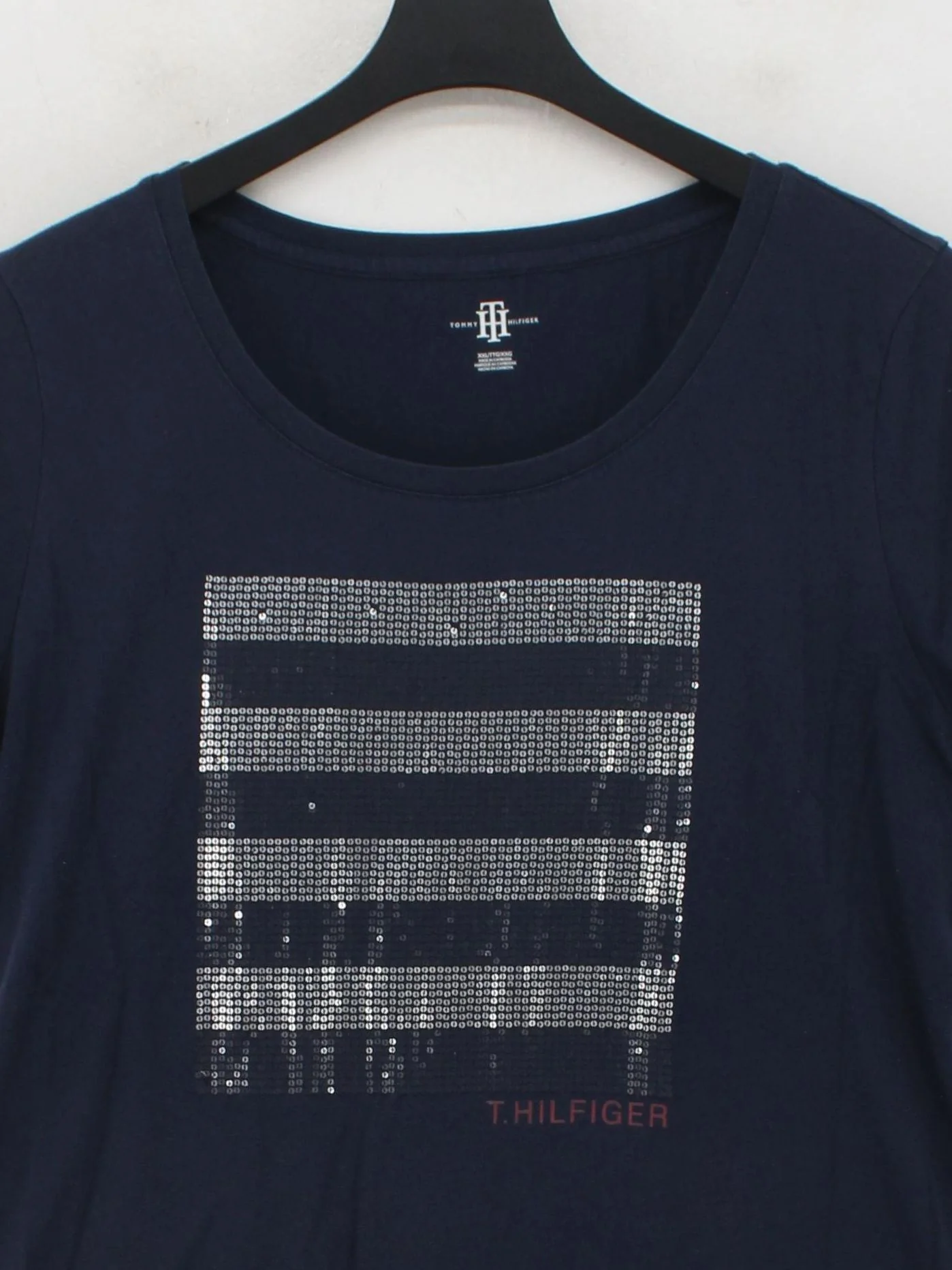 Tommy Hilfiger Women's T-Shirt XXL Blue Cotton with Polyester Basic - Image 3