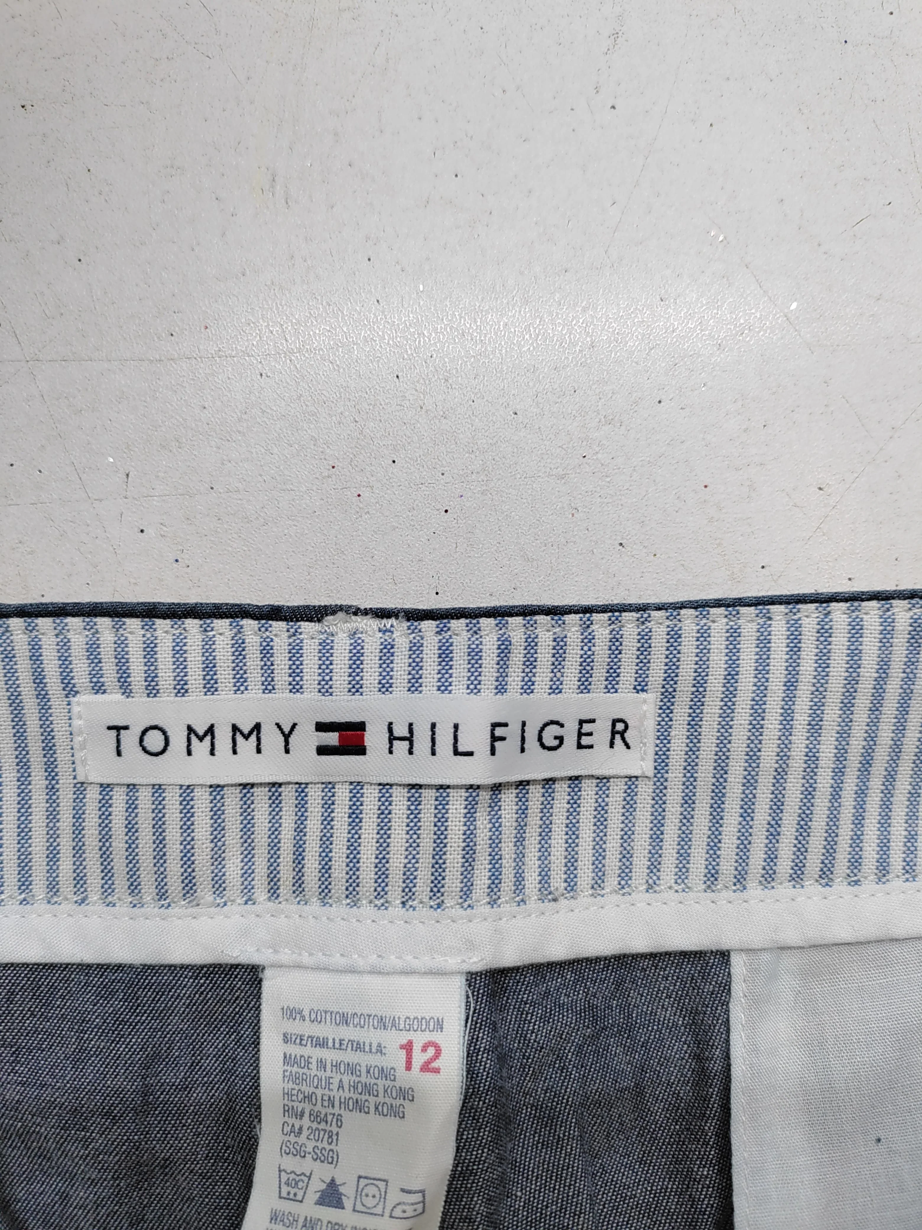 Tommy Hilfiger Women's Trousers UK 12 Blue 100% Cotton Wide-Leg Chino - Image 5