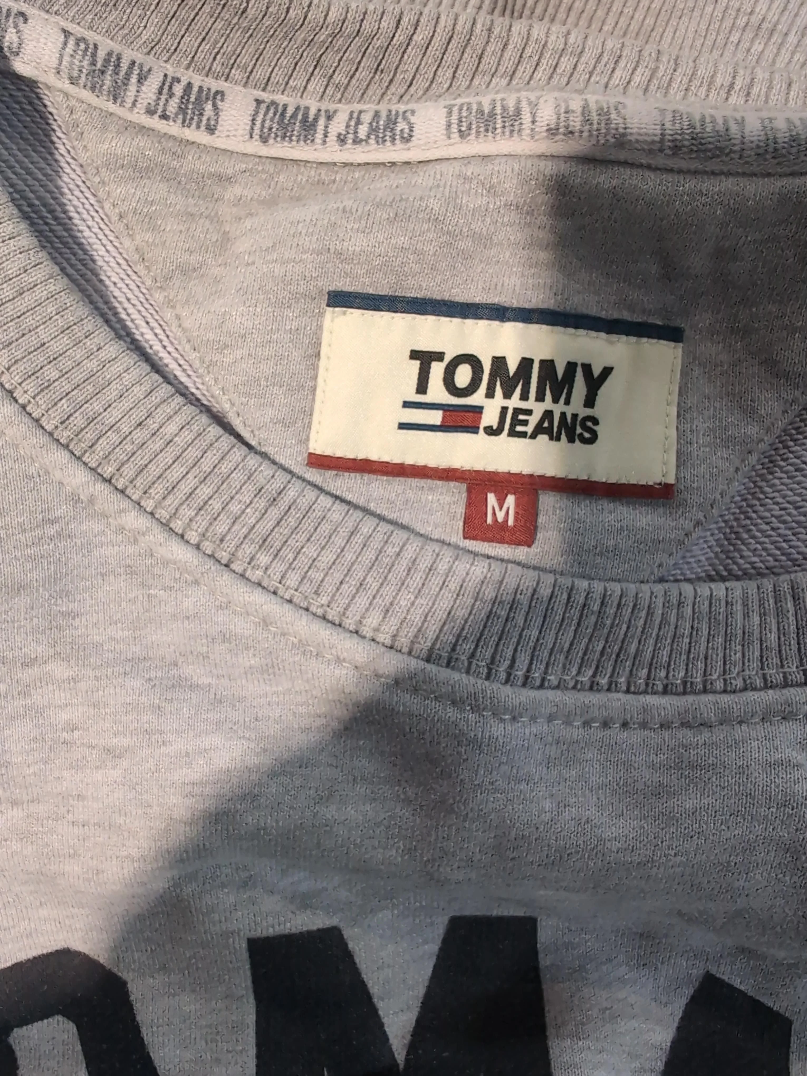 Tommy Jeans Men's Hoodie M Grey Graphic Cotton with Polyester Pullover - Image 5