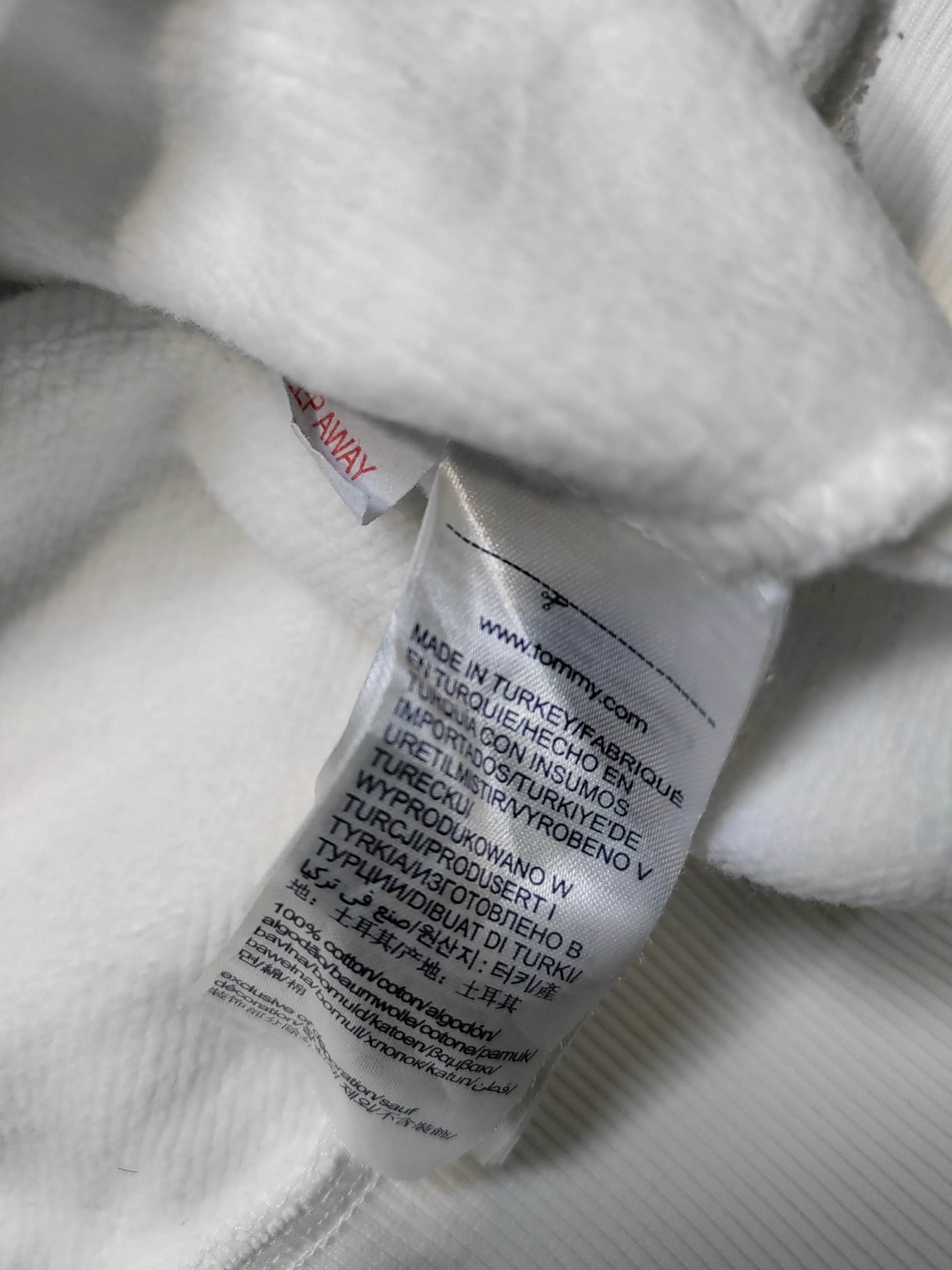 Tommy Jeans Men's Hoodie M White Graphic 100% Cotton Pullover - Image 6