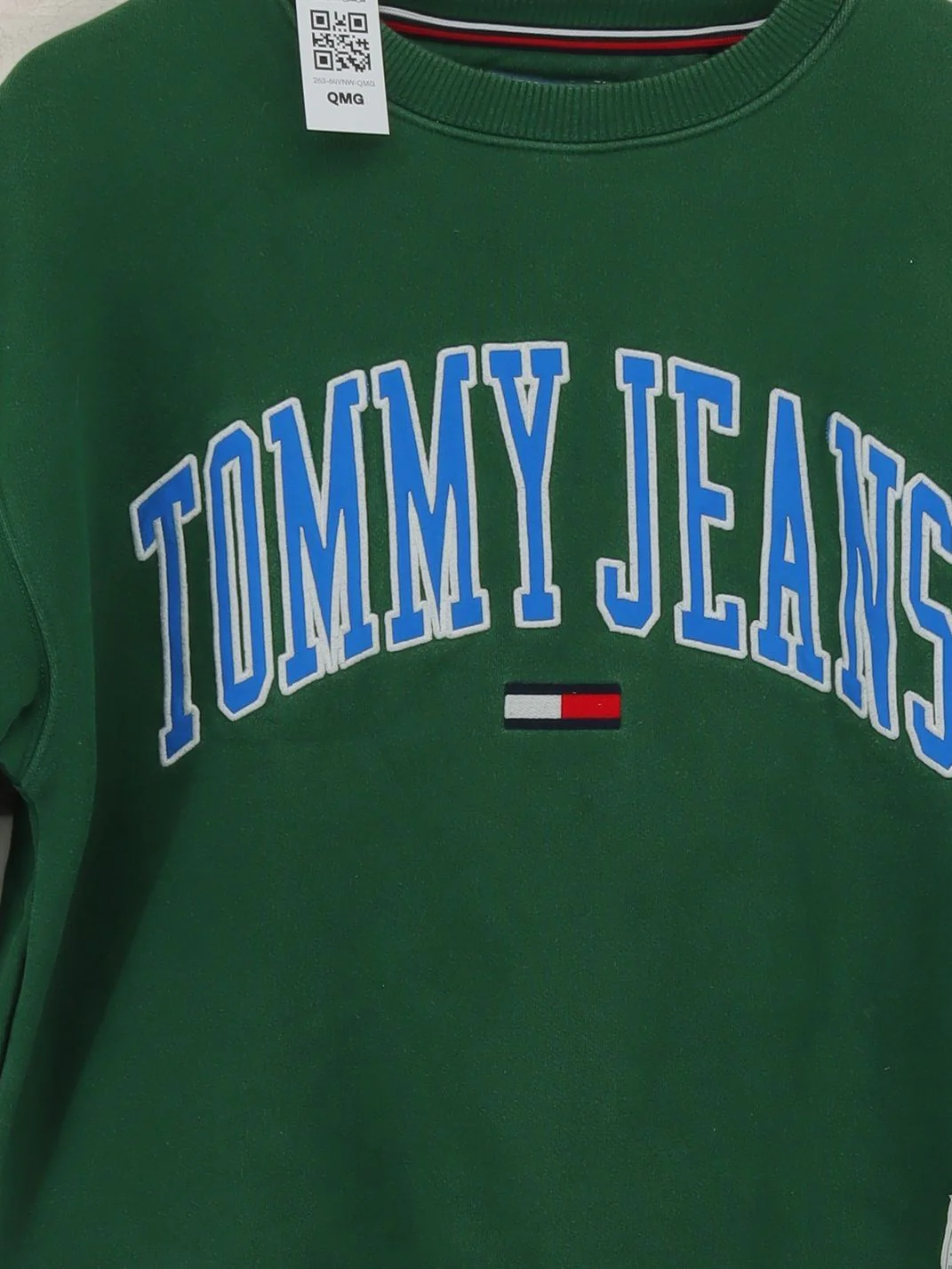 Tommy Jeans Men's Hoodie S Green Graphic 100% Cotton Pullover - Image 3