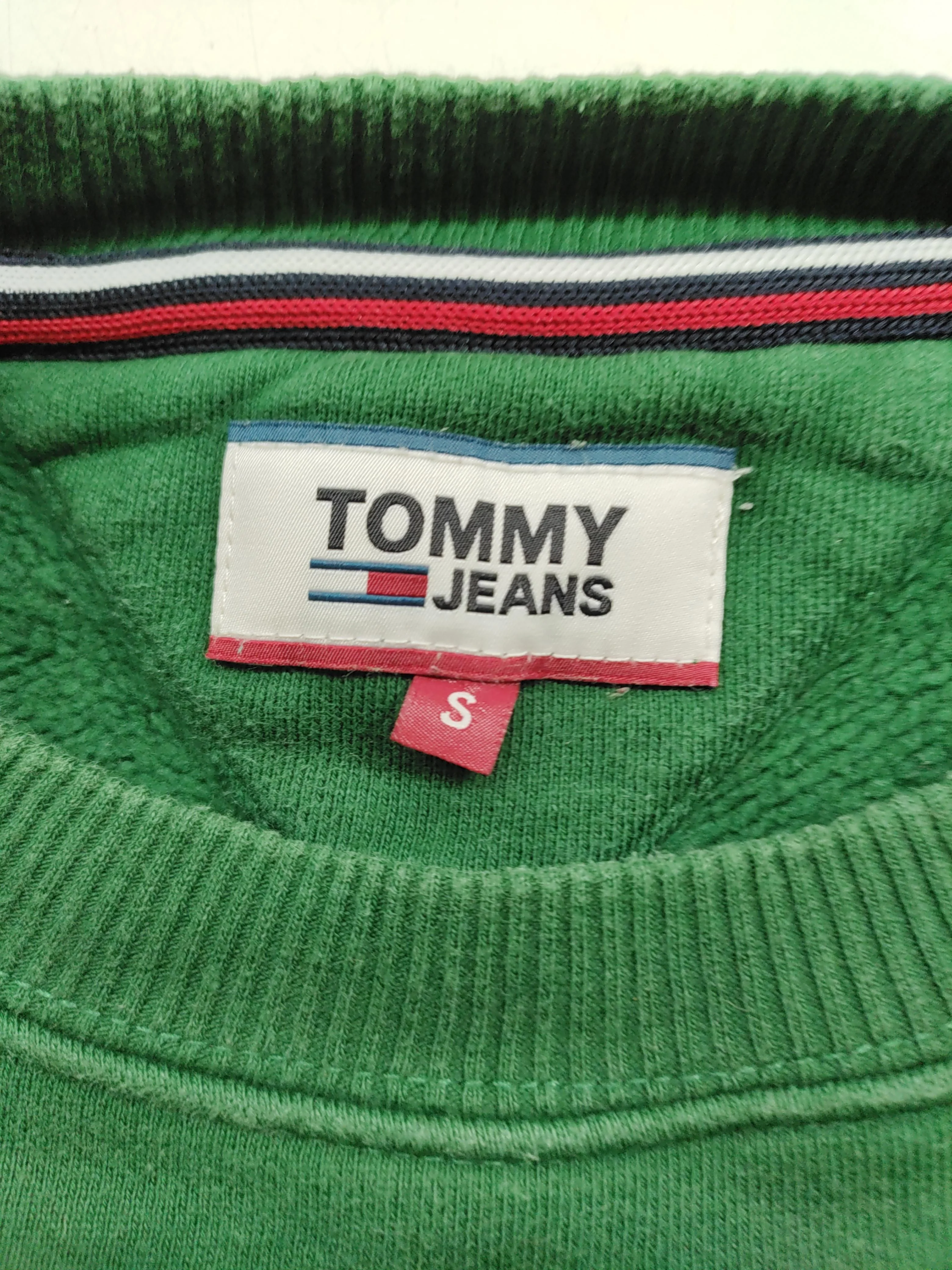 Tommy Jeans Men's Hoodie S Green Graphic 100% Cotton Pullover - Image 7