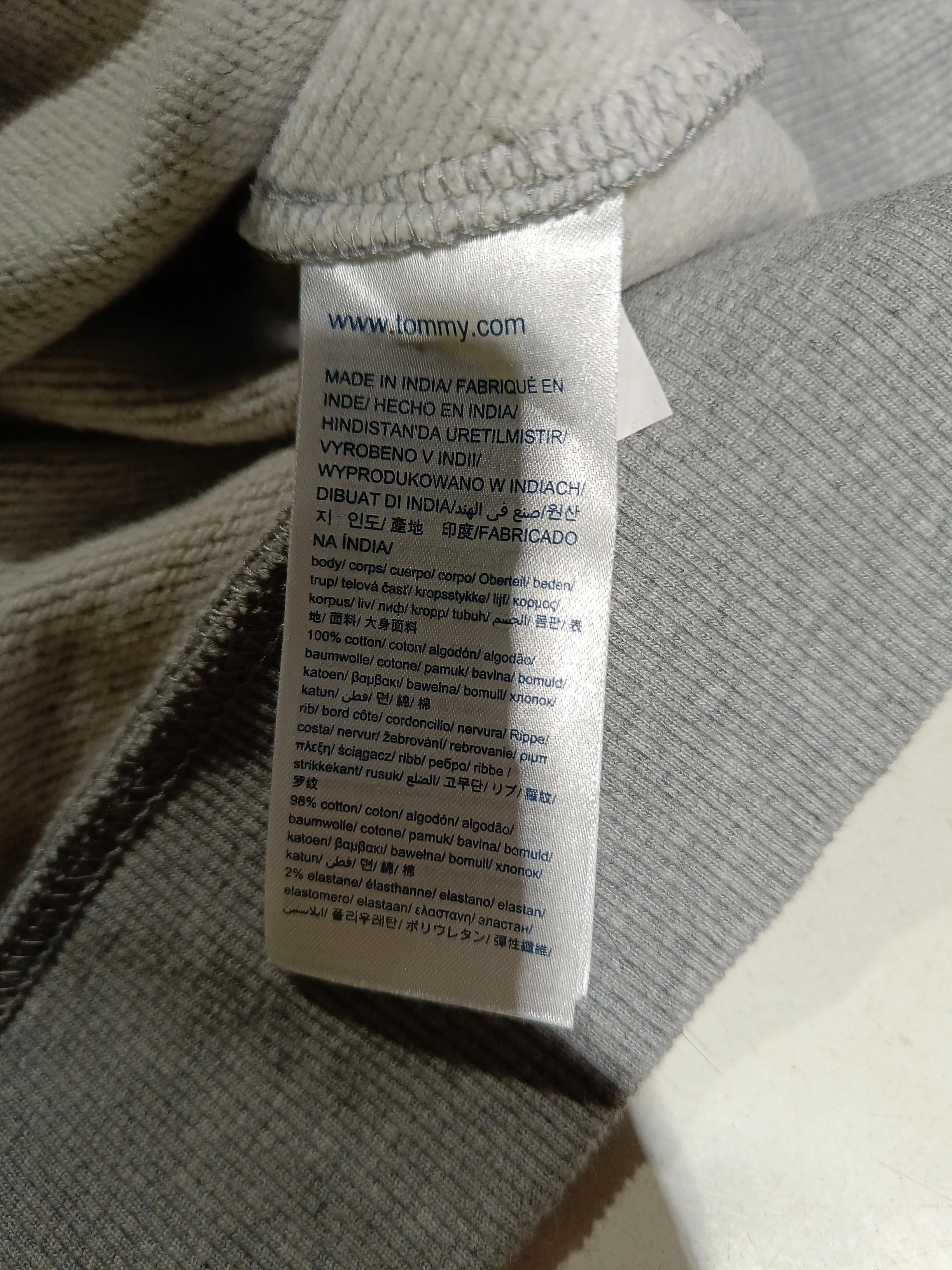 Tommy Jeans Men's Hoodie S Grey Graphic Cotton with Elastane Pullover - Image 8
