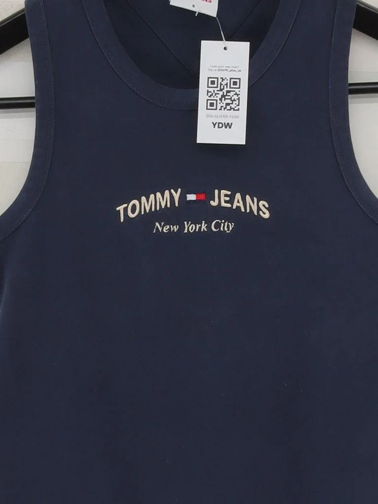 Tommy Jeans Men's T-Shirt S Blue Cotton with Elastane Basic - Image 3