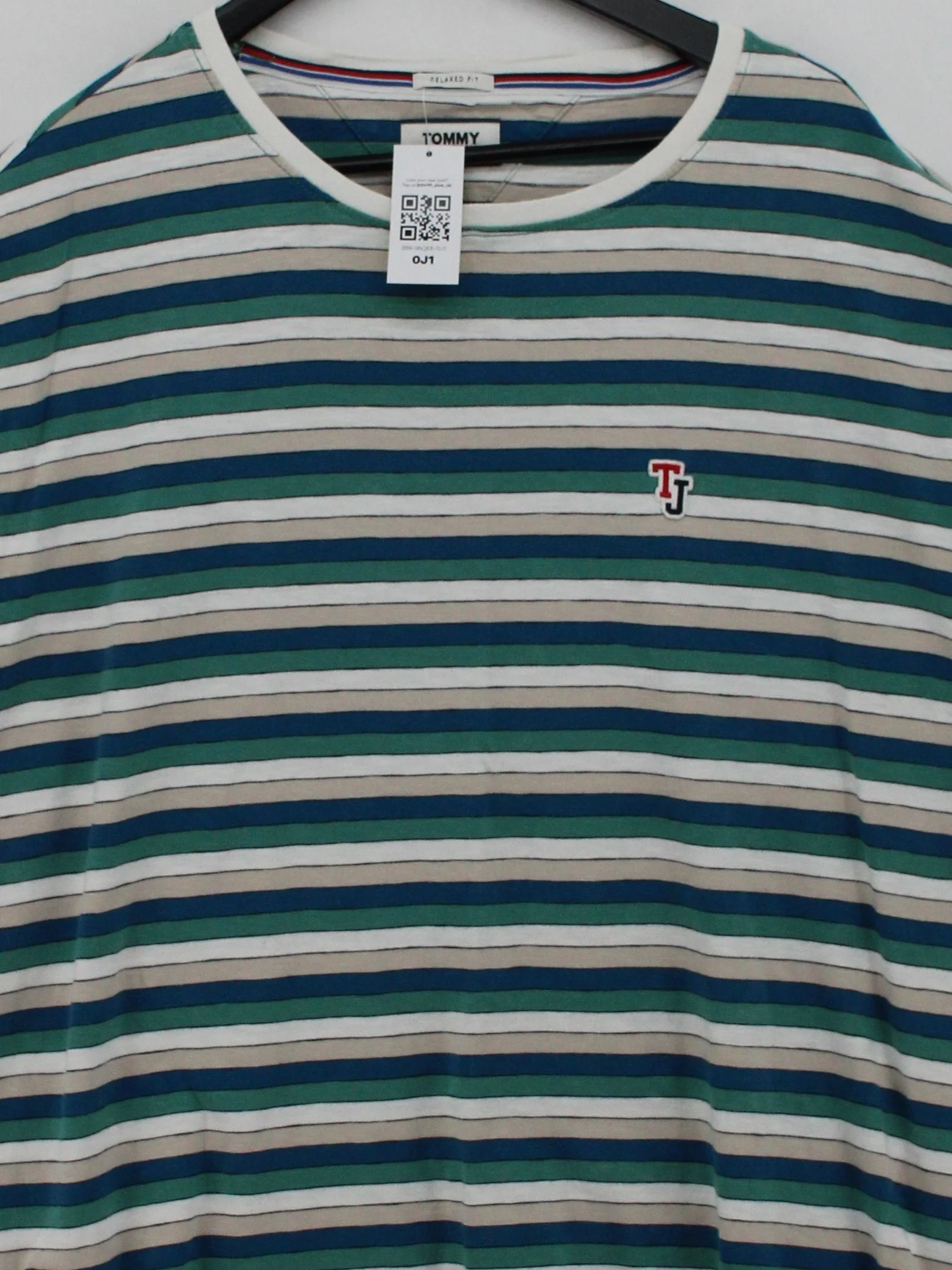 Tommy Jeans Men's T-Shirt XXL Multi Striped 100% Cotton Basic - Image 3