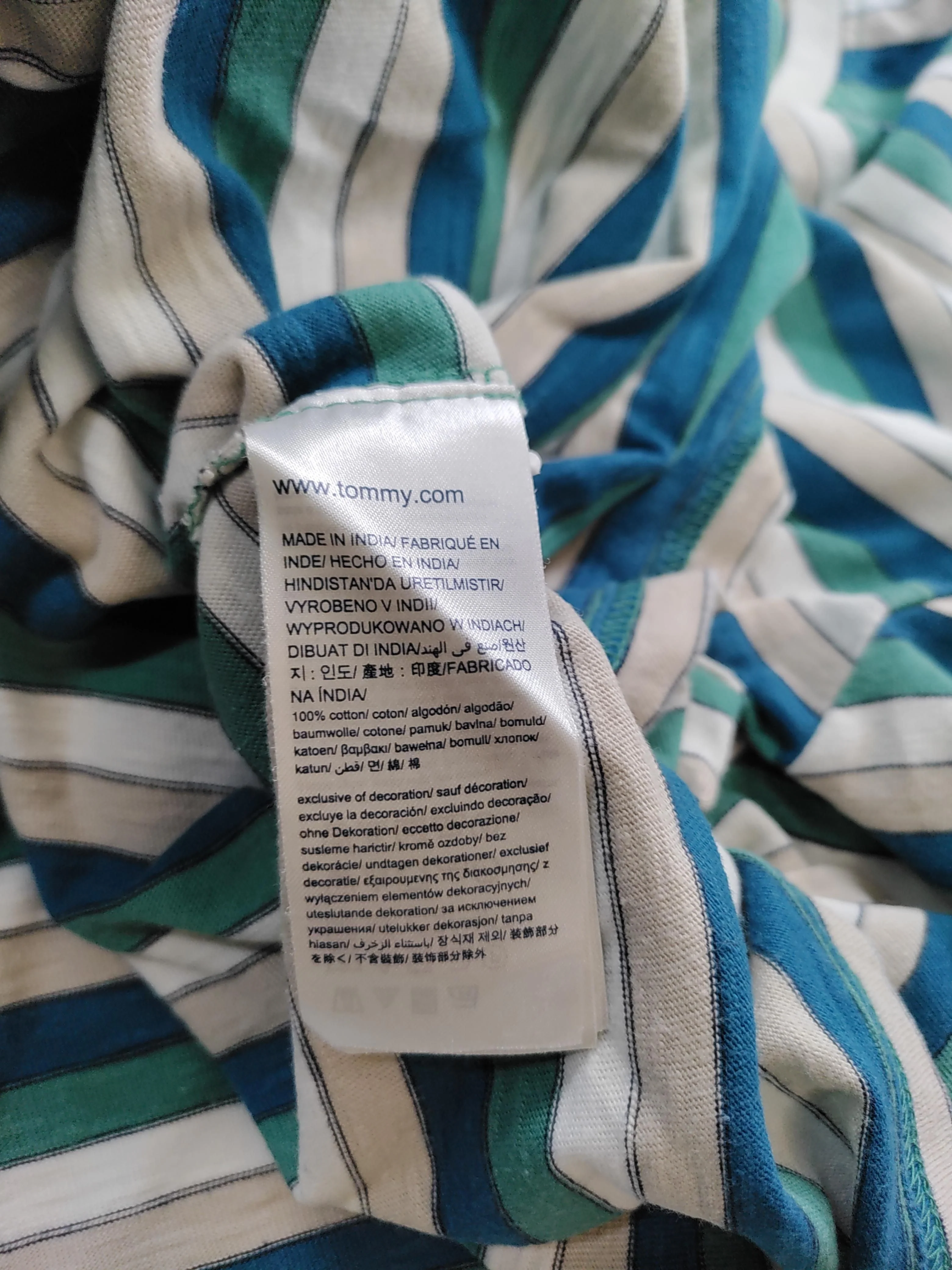 Tommy Jeans Men's T-Shirt XXL Multi Striped 100% Cotton Basic - Image 6