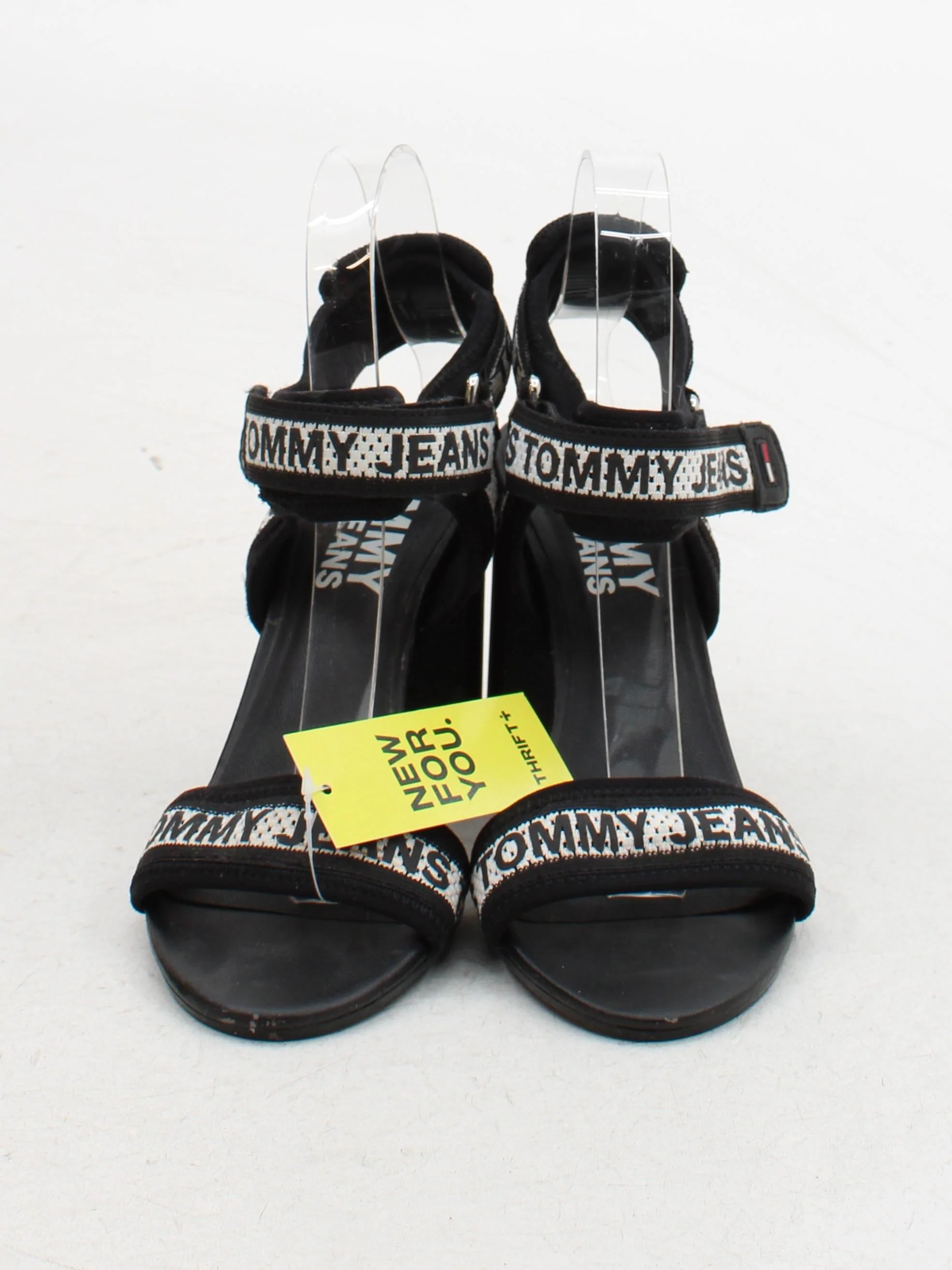 Tommy Jeans Women's Heels UK 6 Black Graphic Nylon with Elastane Strappy - Image 2