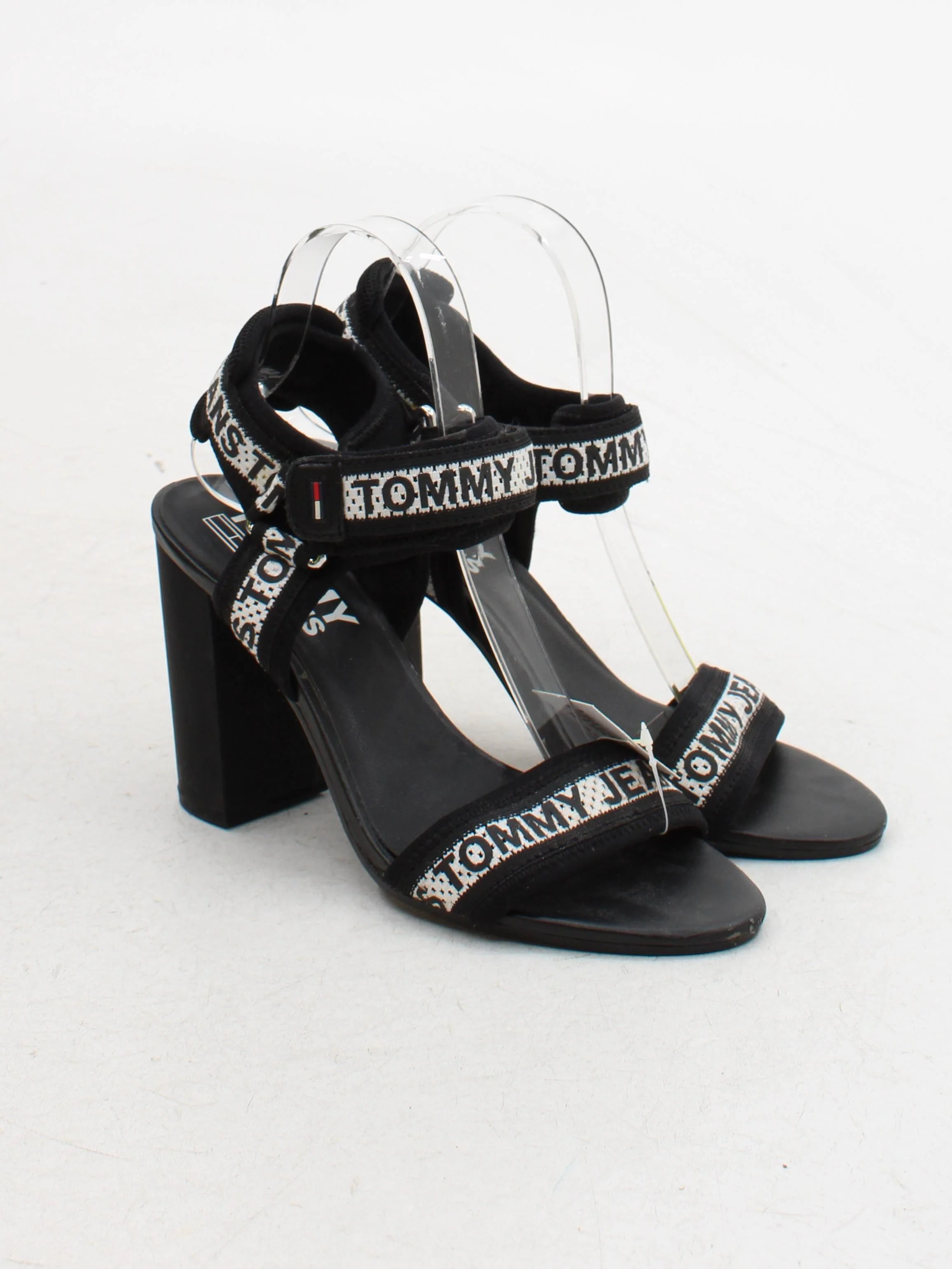 Tommy Jeans Women's Heels UK 6 Black Graphic Nylon with Elastane Strappy - Image 4