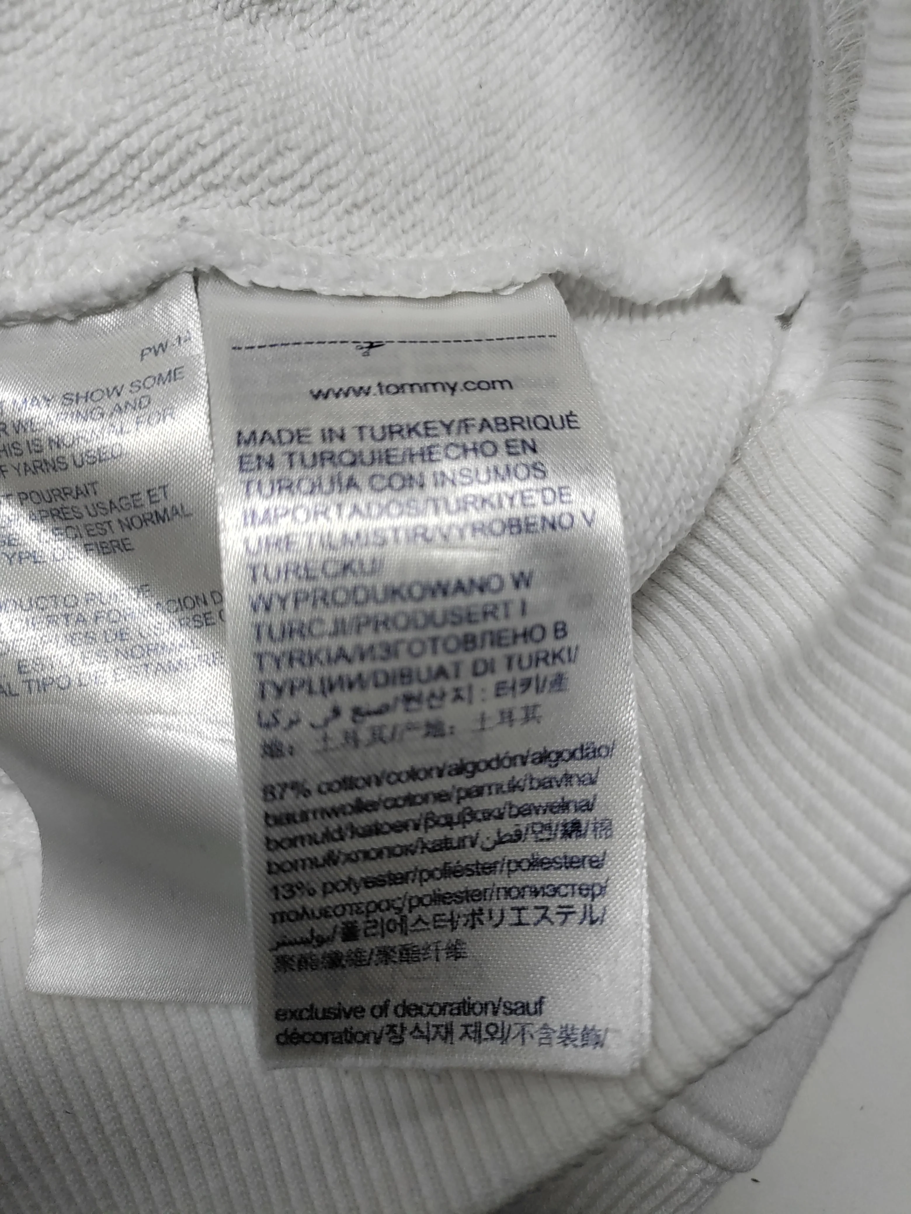 Tommy Jeans Women's Hoodie XS White Graphic Cotton with Polyester Pullover - Image 6
