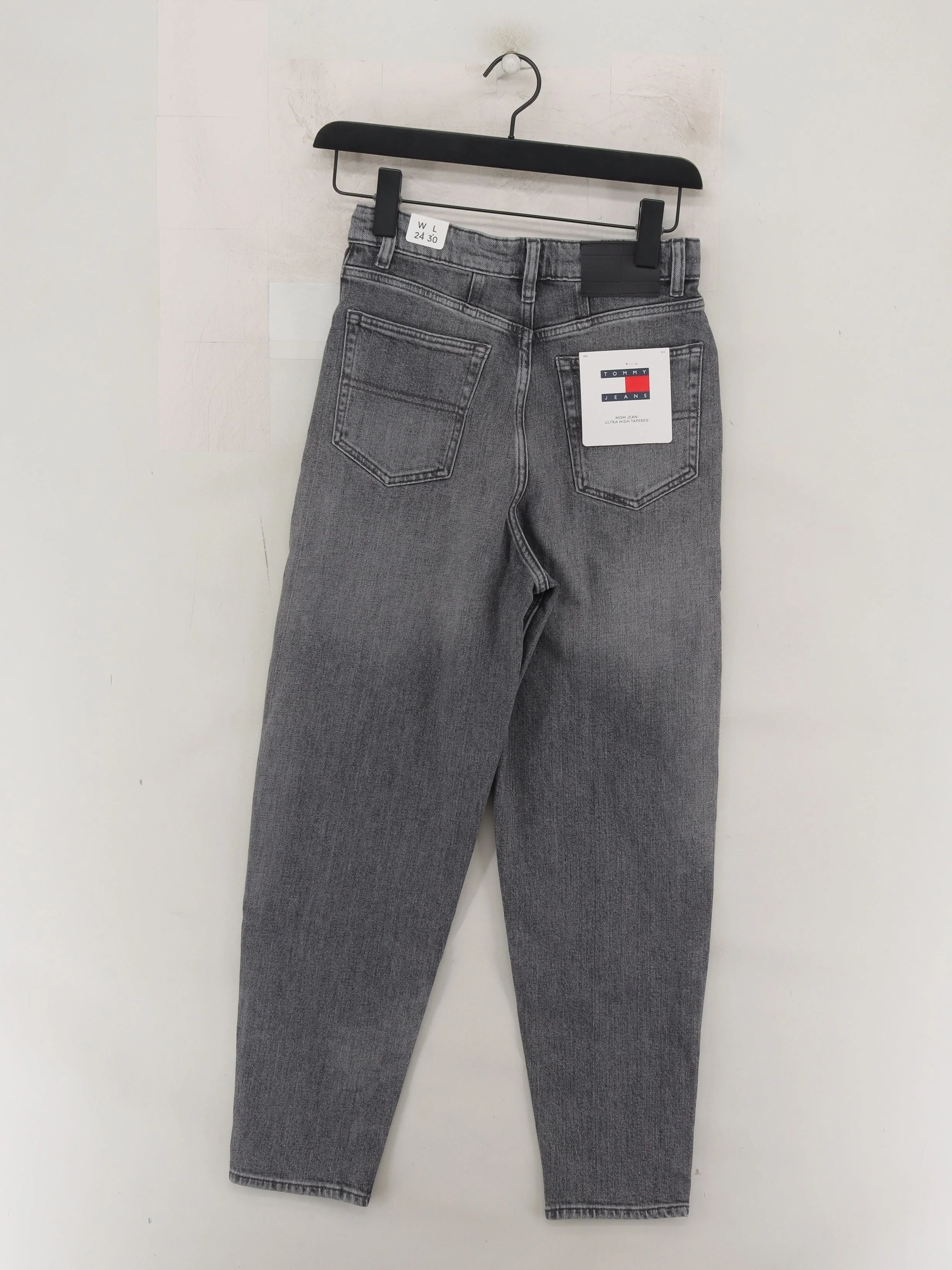 Tommy Jeans Women's Jeans W 24 in; L 30 in Grey Cotton with Elastane Mom - Image 2
