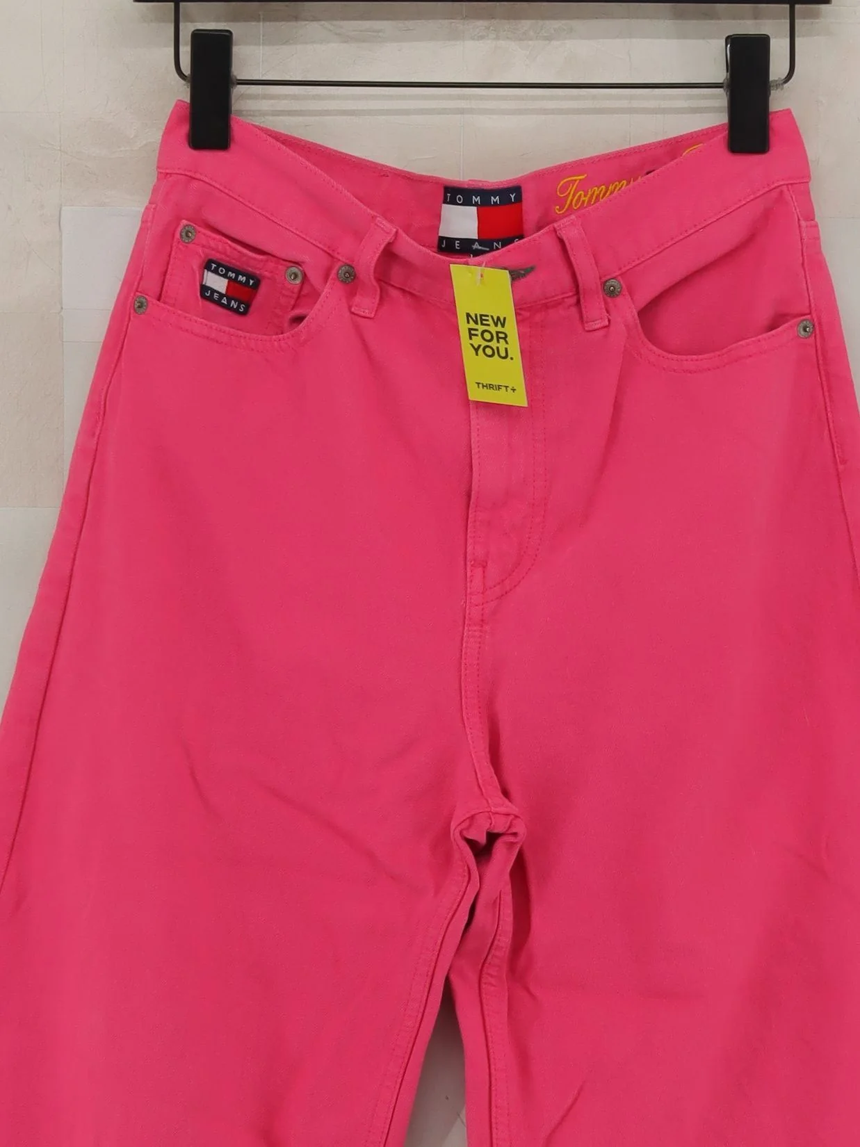 Tommy Jeans Women's Jeans W 27 in; L 30 in Pink 100% Cotton Wide-Leg - Image 3